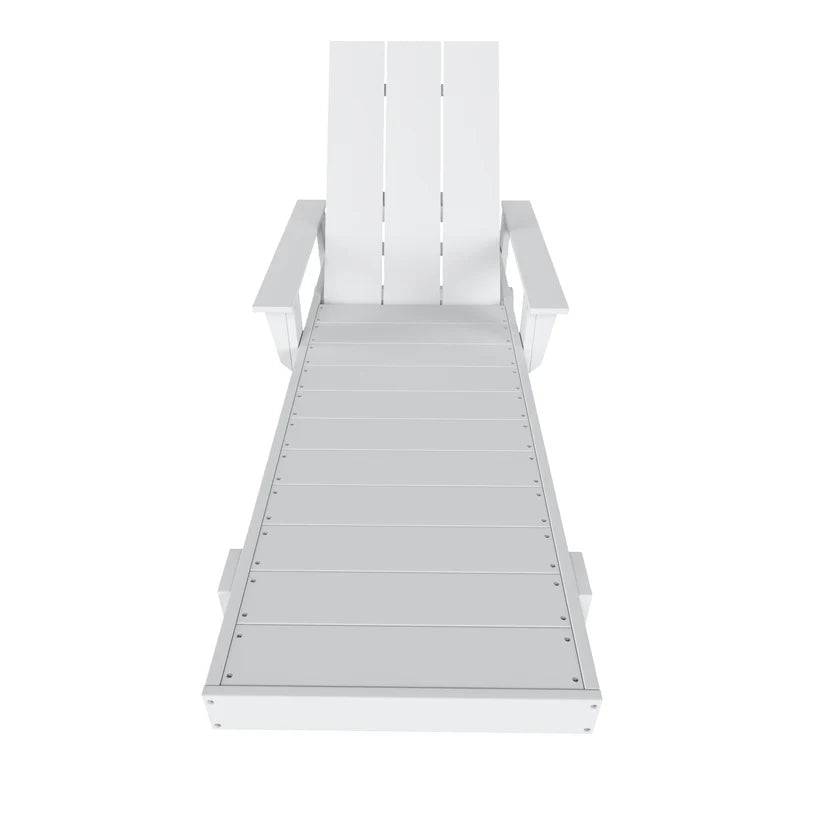 Malibu Modern All-Weather Outdoor Reclining Sun Lounger With Arm Rests & Wheels White Seahawk Designs Patio Chaise Lounges