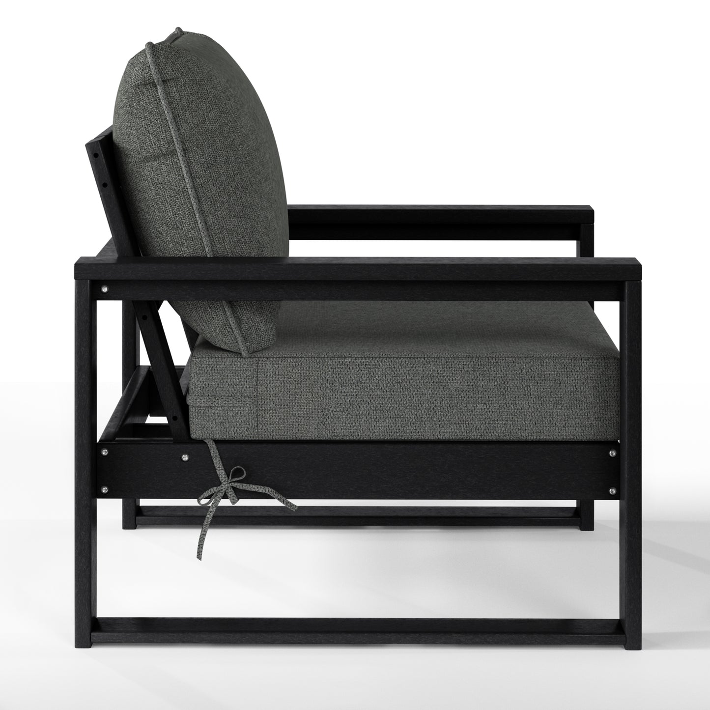 Signature All-Weather Outdoor Modular Patio Deep Seating Club Arm Chair Black Gray Seahawk Designs Patio Chairs