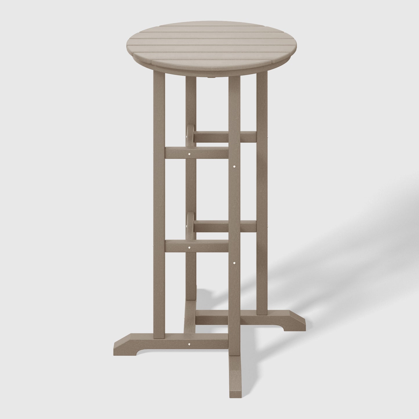 Stockholm All-Weather Outdoor Round Bar Bistro Table (42" Height) Weathered Wood Seahawk Designs Patio Bar Tables