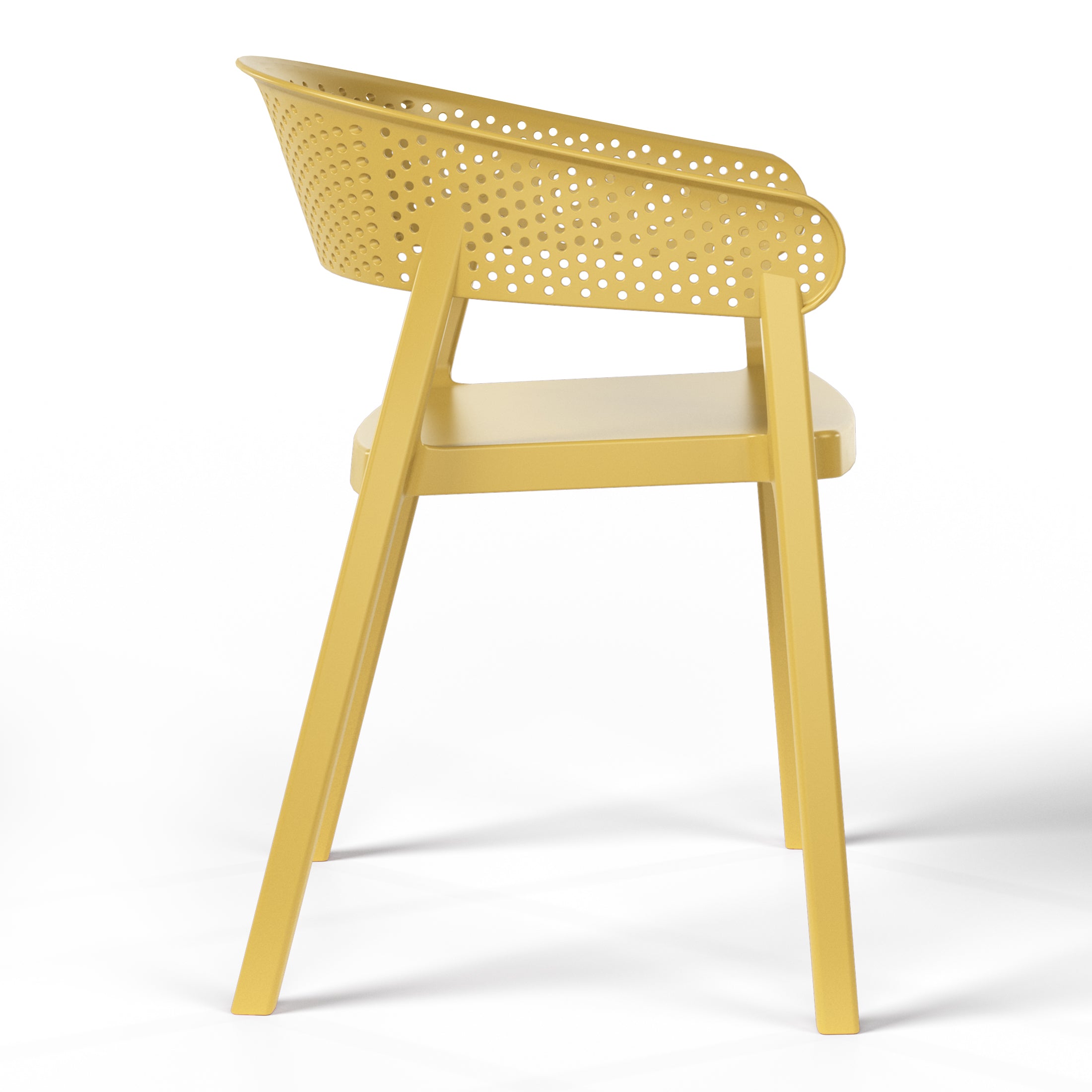 Polyform Stacking Dining Arm Chair (Set of 2) Yellow Seahawk Designs Patio Dining Chairs
