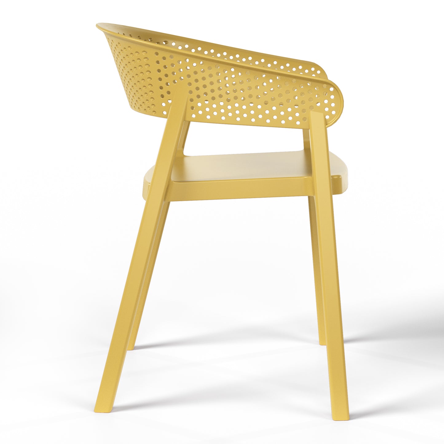Polyform Stacking Dining Arm Chair (Set of 2) Yellow Seahawk Designs Patio Dining Chairs