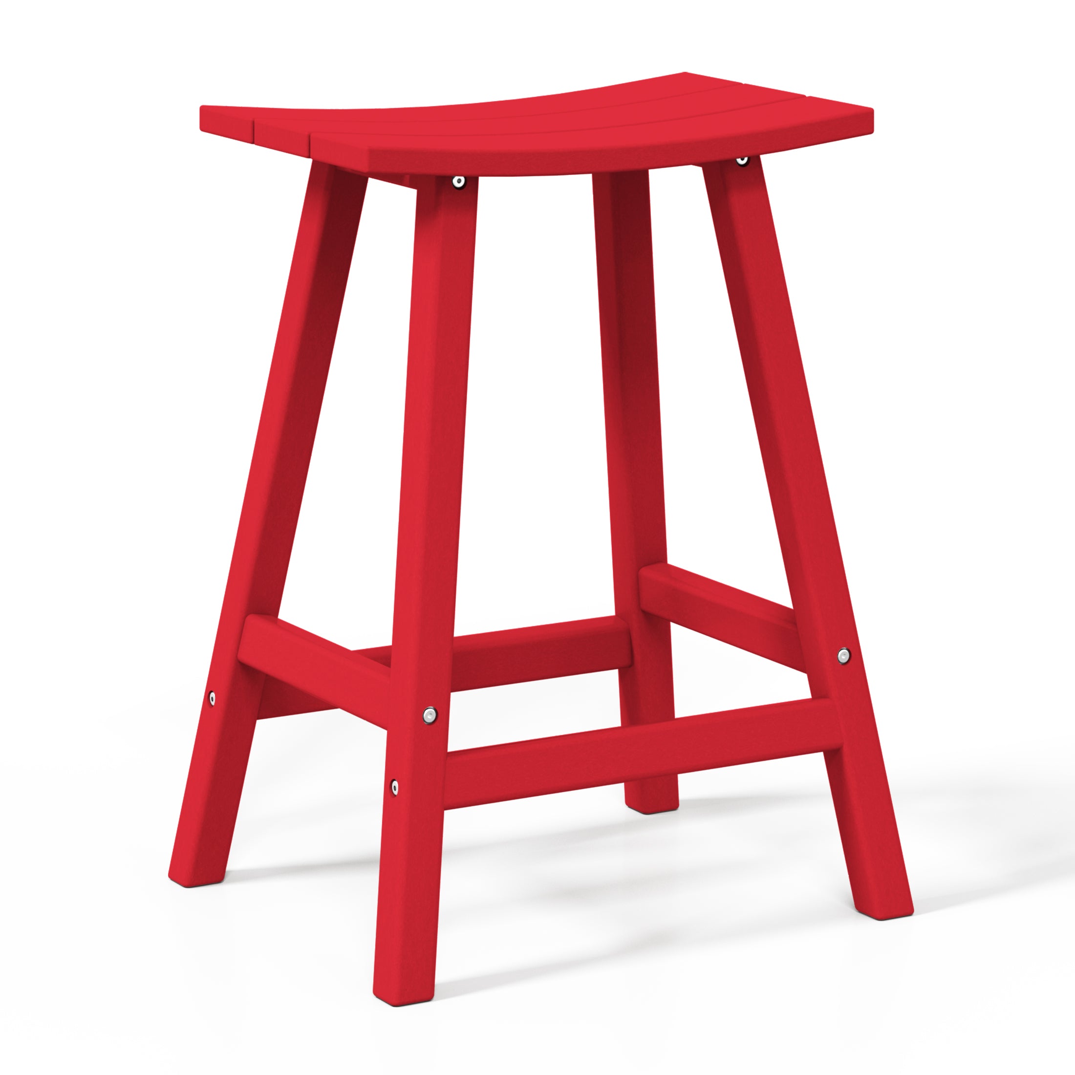 Stockholm All-Weather Outdoor Saddle Counter Stool (24" Height) Red Seahawk Designs Patio Bar & Counter Stools