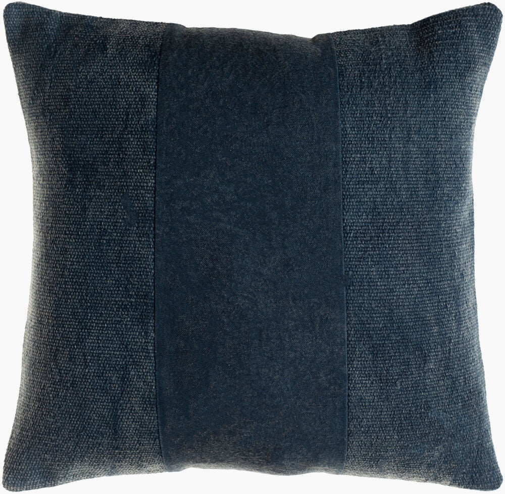 Washed Stripe Accent Pillow — Navy