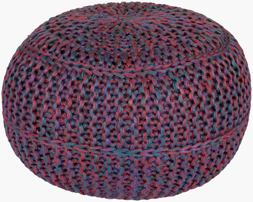 Wisteria Pouf — Blue/Burgandy