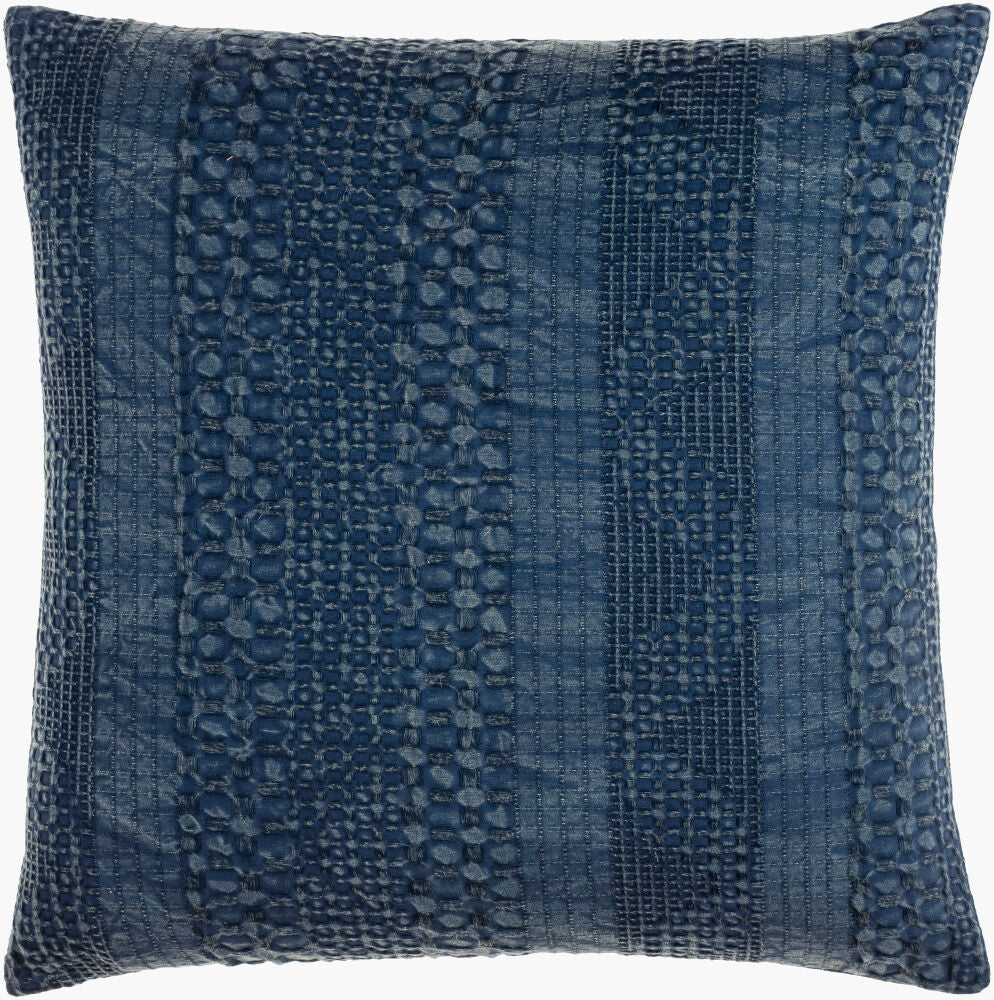 Washed Waffle Accent Pillow — Navy