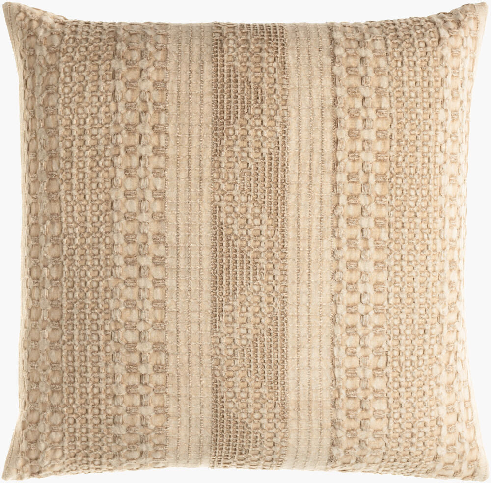 Washed Waffle Accent Pillow — Beige