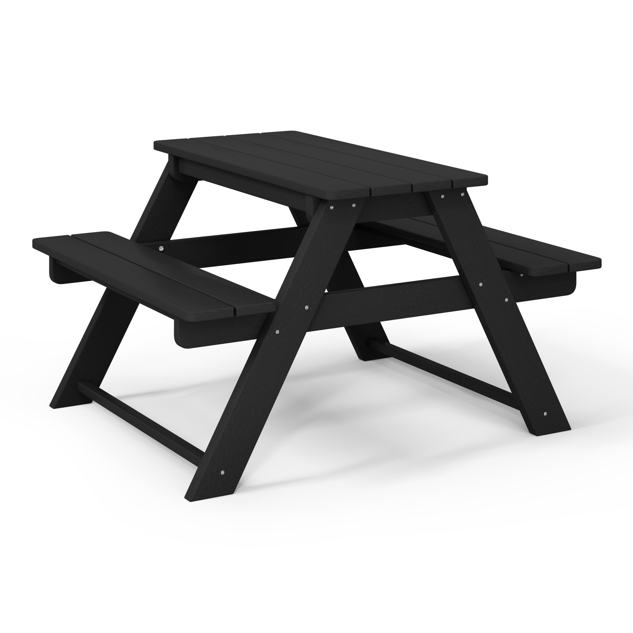 Tiny Terraces Kids' All-Weather Outdoor Picnic Table Black Seahawk Designs Kids Picnic Tables