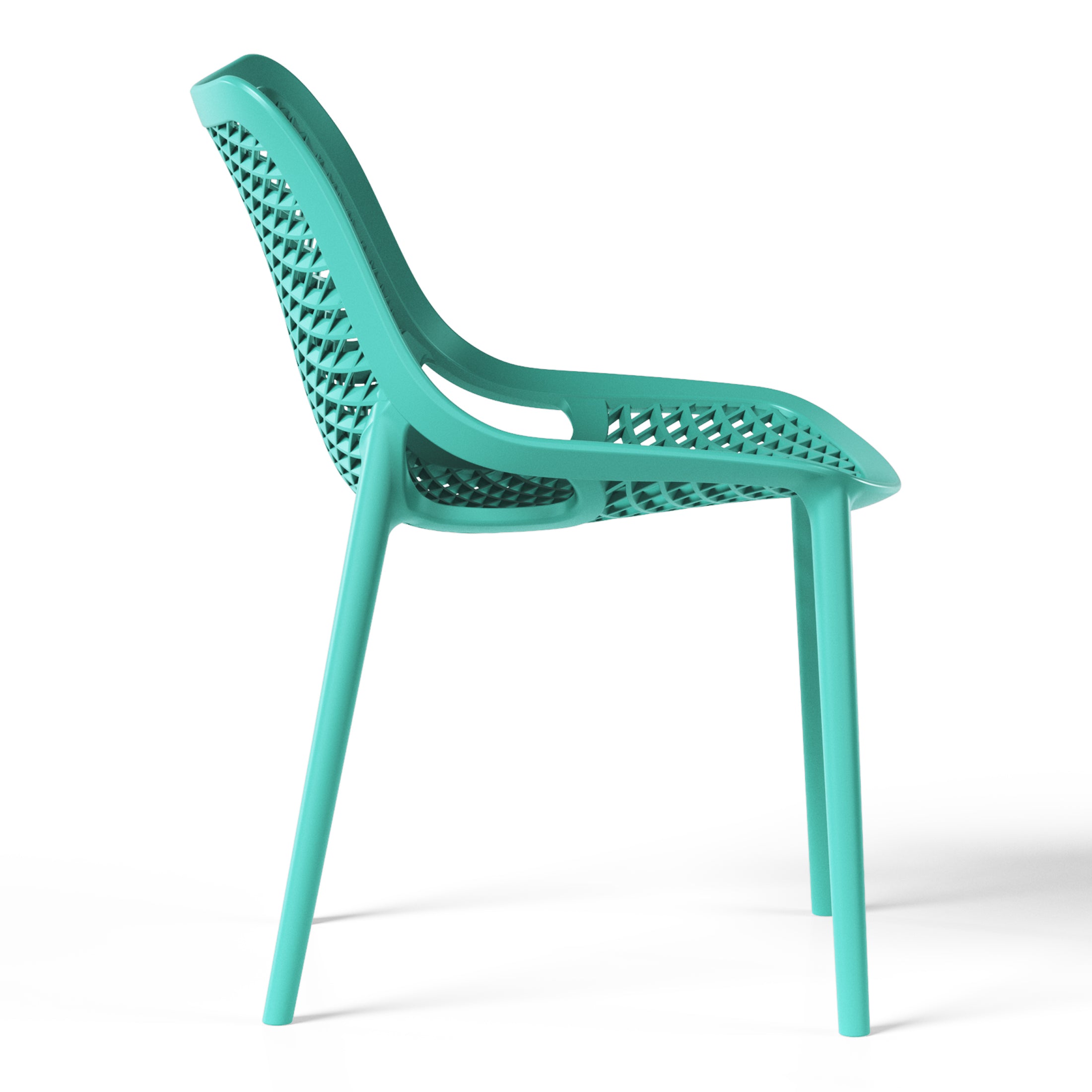 Polyform Stacking Dining Side Chair (Set of 2) Turquoise Seahawk Designs Patio Dining Chairs