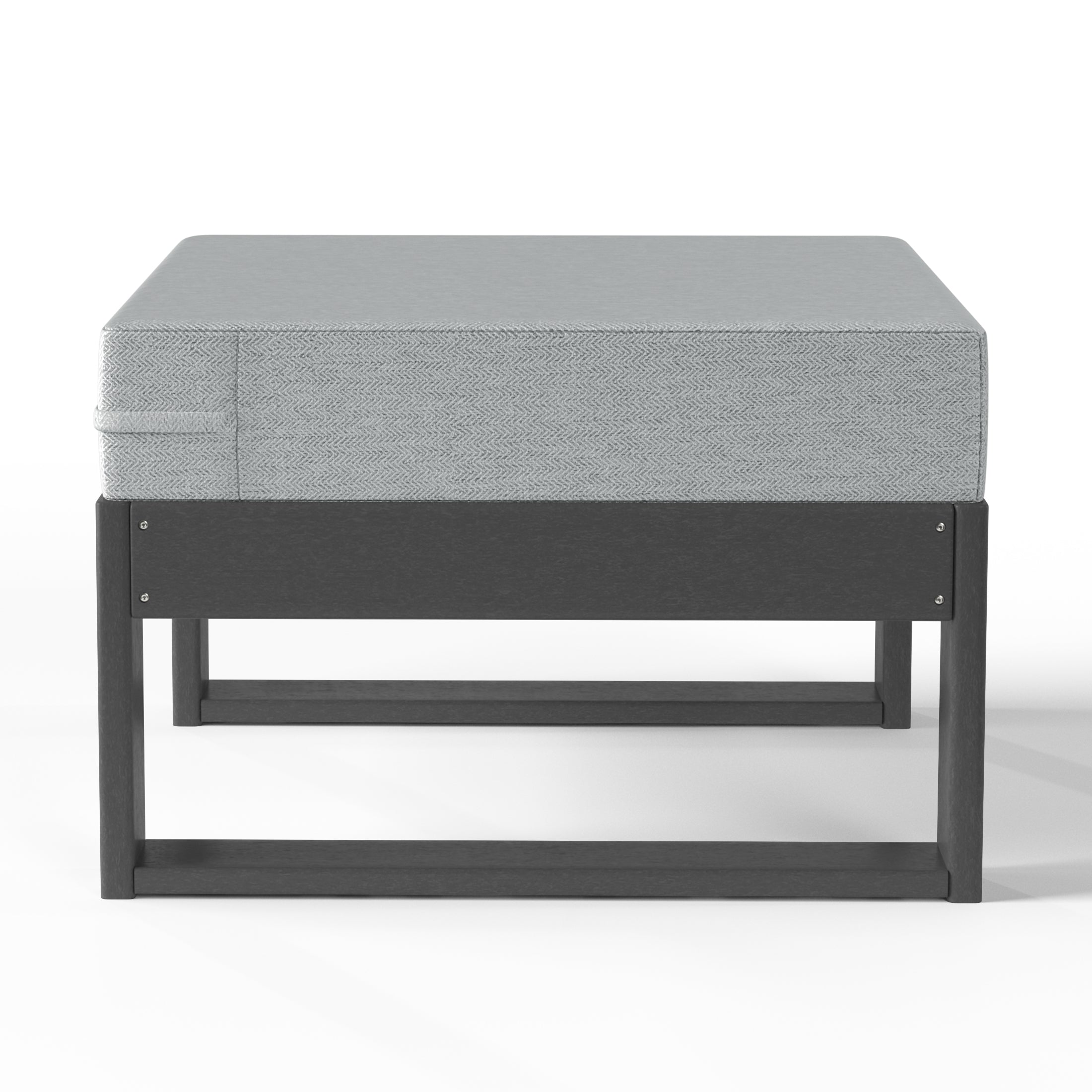 Signature All-Weather Outdoor Modular Patio Deep Seating Ottoman Gray Light Gray Seahawk Designs Patio Ottomans