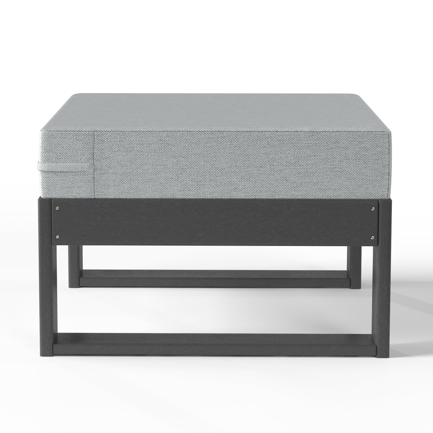 Signature All-Weather Outdoor Modular Patio Deep Seating Ottoman Gray Light Gray Seahawk Designs Patio Ottomans