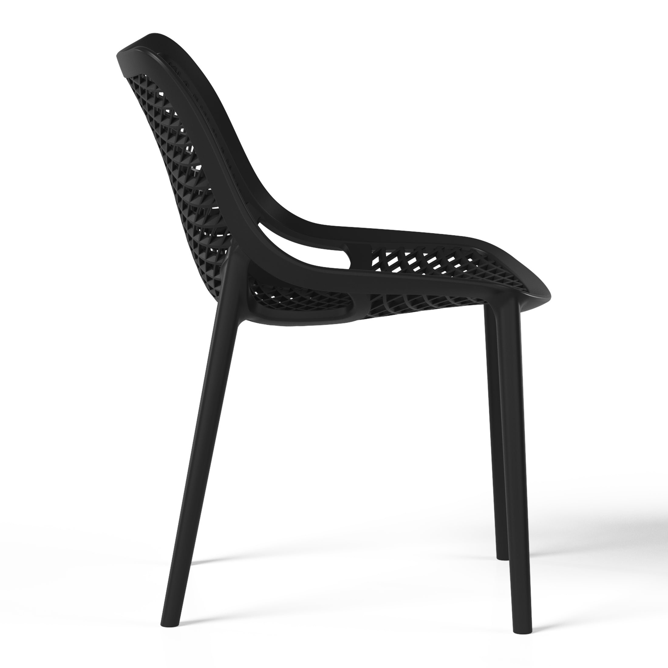 Polyform Stacking Dining Side Chair (Set of 2) Black Seahawk Designs Patio Dining Chairs