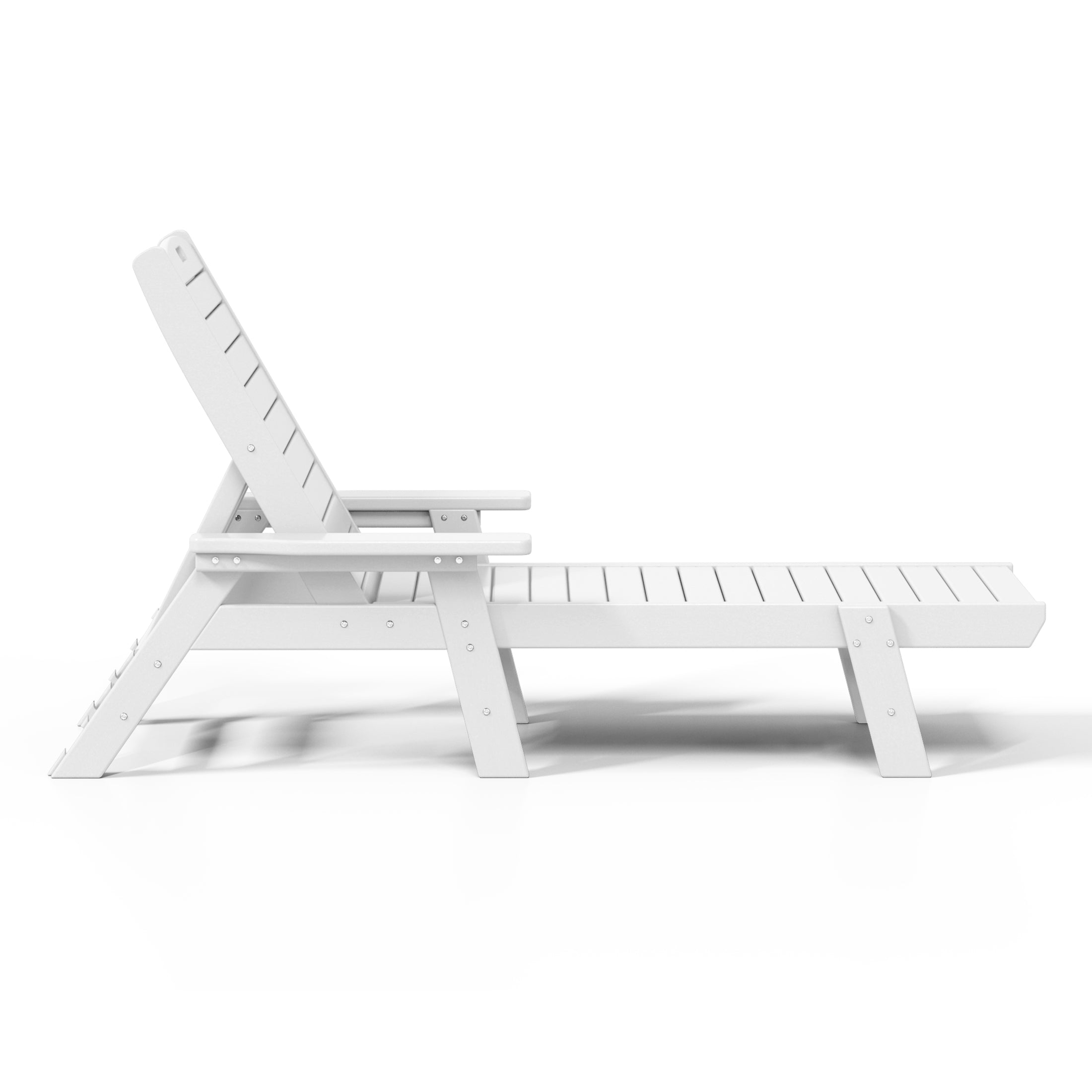 Santa Monica All-Weather Outdoor Reclining Sun Lounger with Arm Rests White Seahawk Designs Patio Chaise Lounges