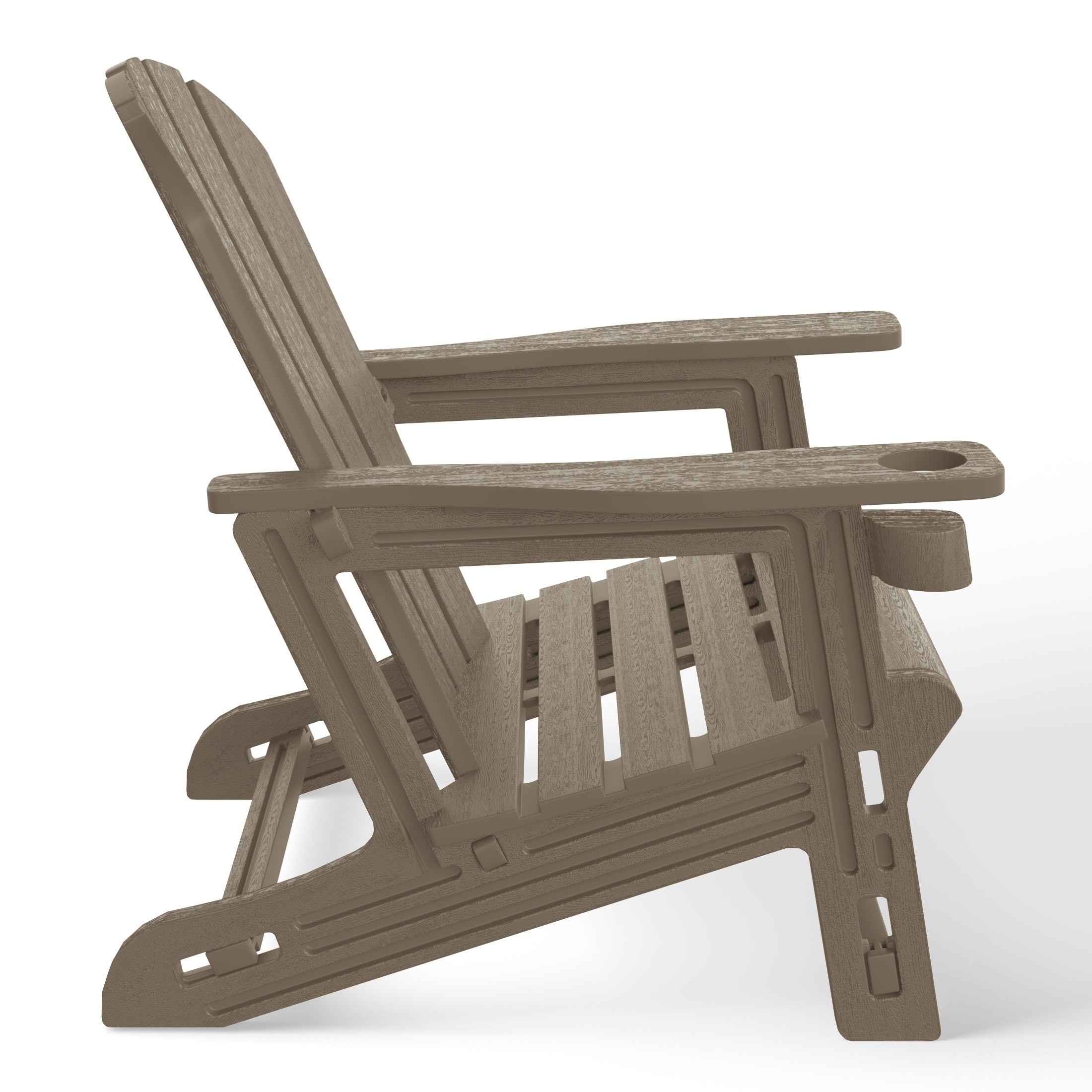 Snap'n Lock Adirondack Chair with Cupholder (No Tools or Hardware) Weathered Wood Seahawk Designs Adirondack Chairs