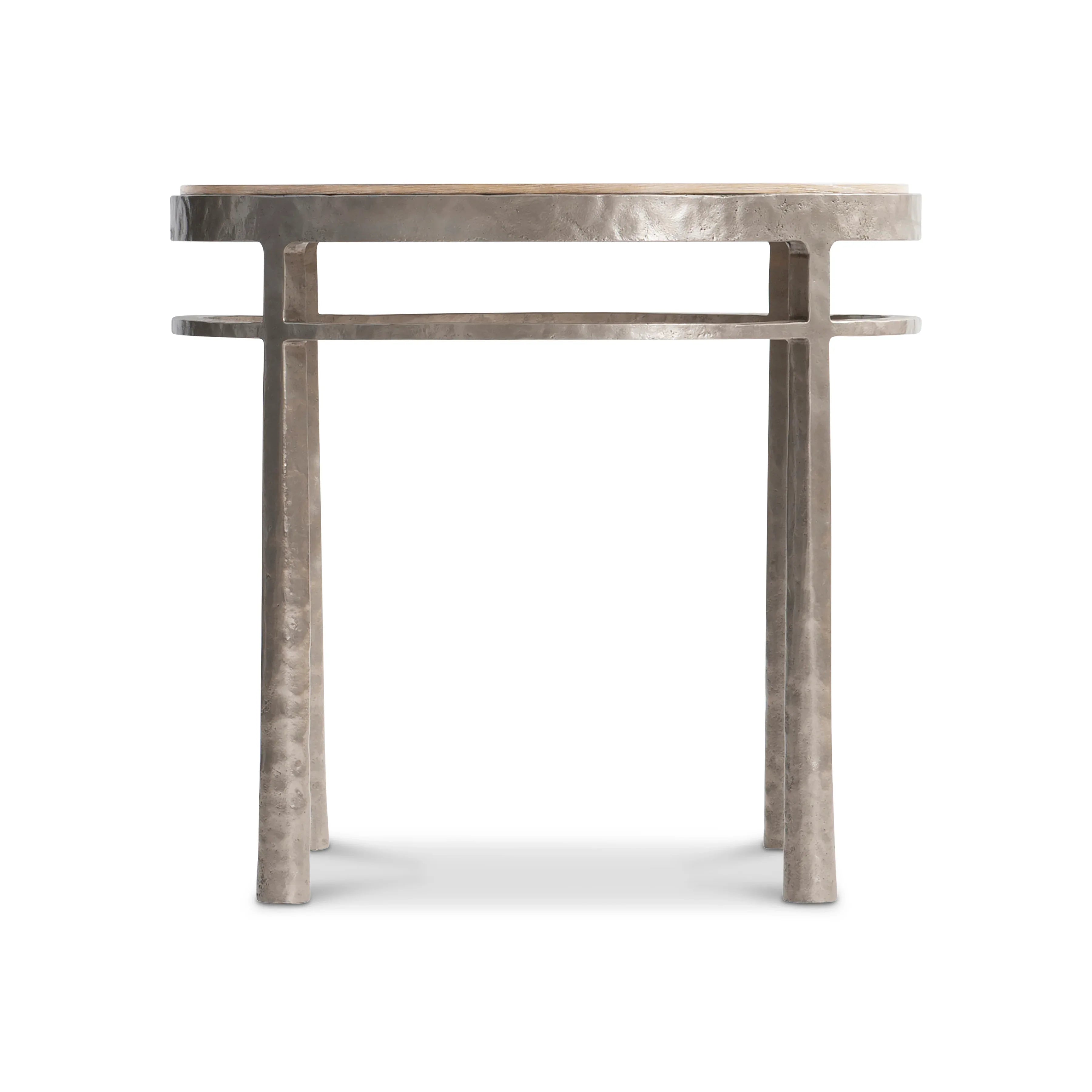 Bernhardt Aventura Side Table — Oak Ringed in Cast Aluminum Bernhardt End Table