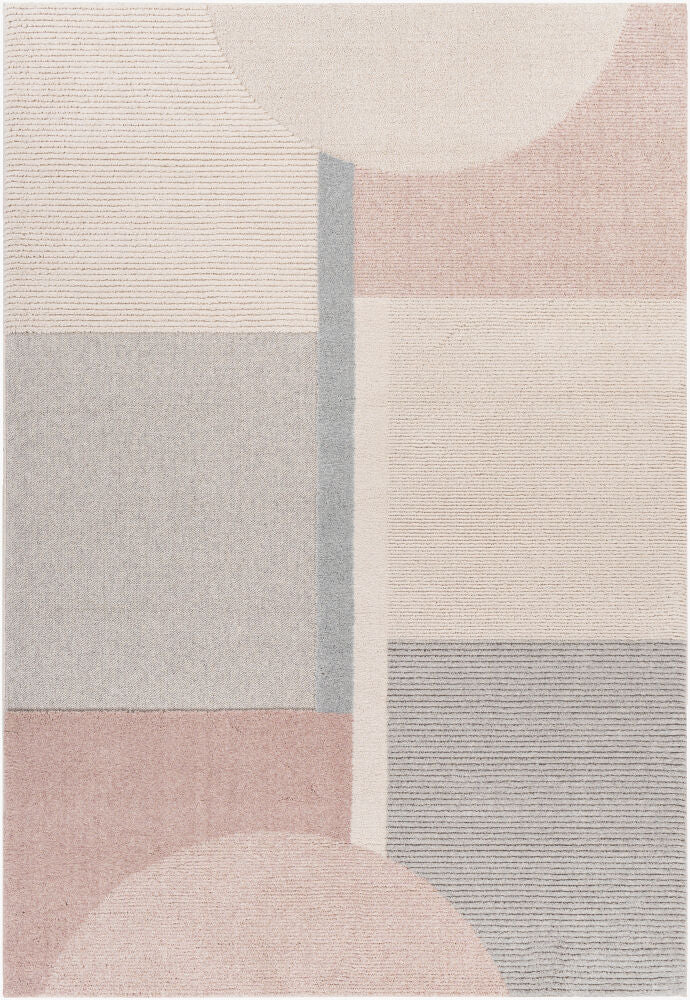 Flux Machine Woven Rug — Denim/Dusty Pink