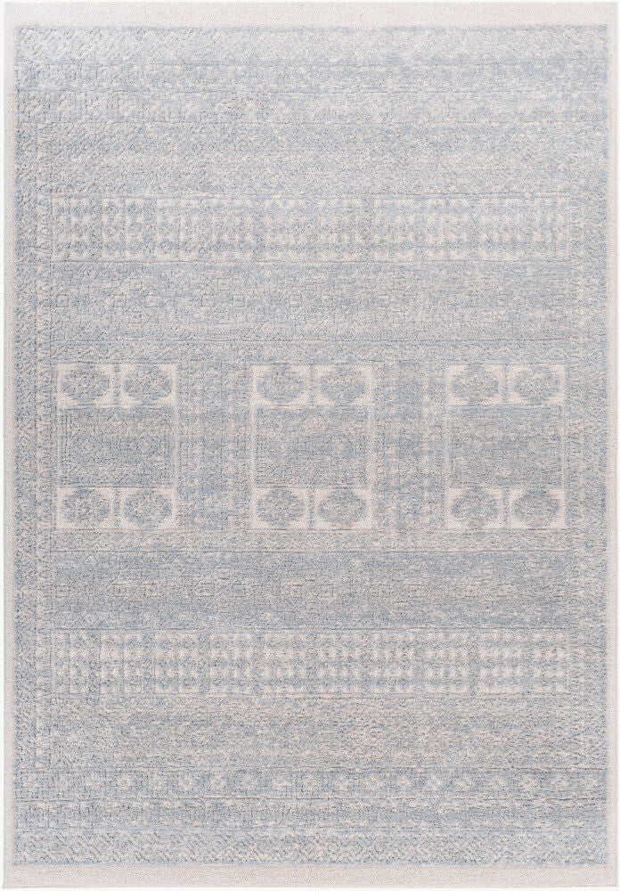 Flux Machine Woven Rug — Denim/Light Beige
