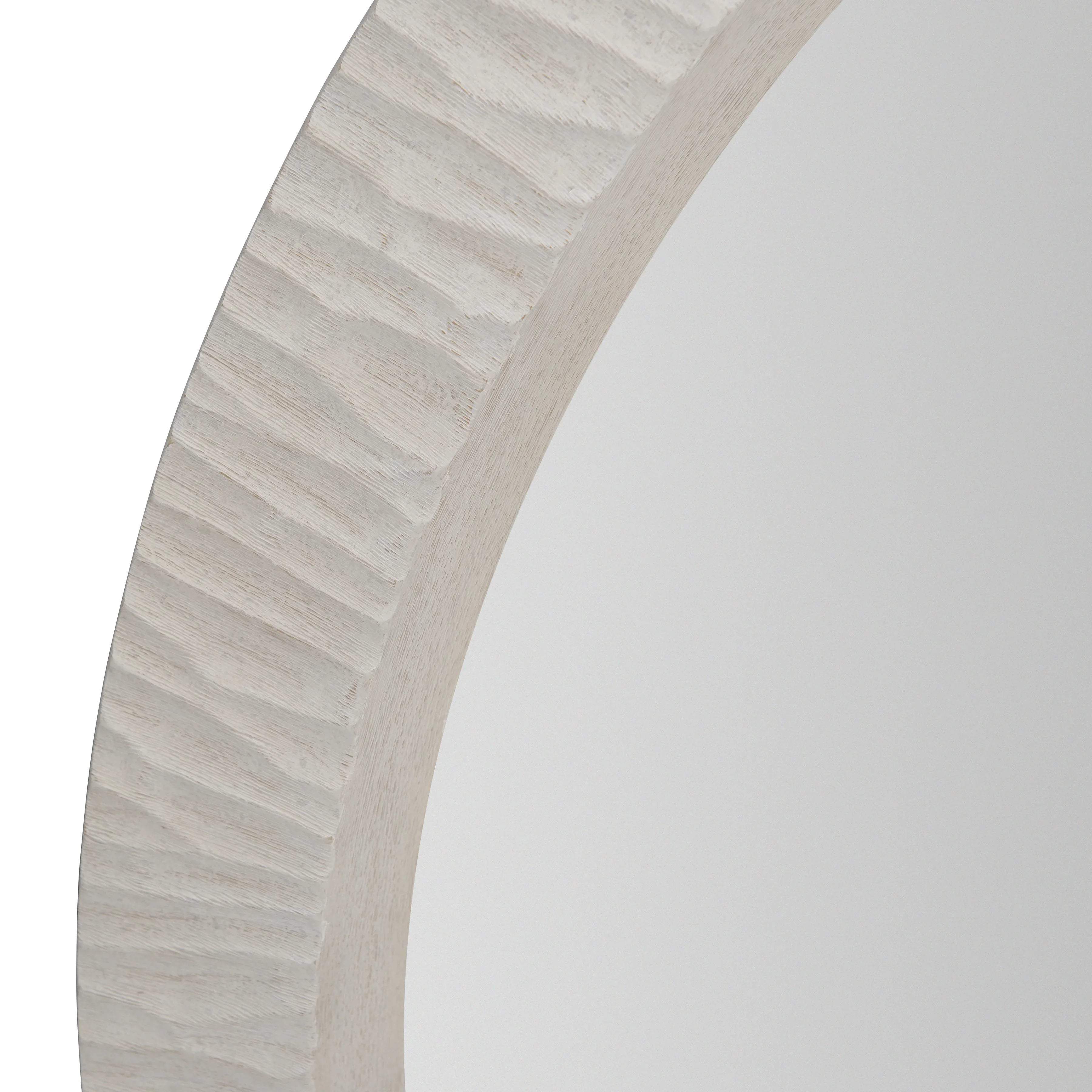 Bernhardt Solaria Round Mirror 44-Inch — Chiseled Resin Frame Bernhardt Mirror
