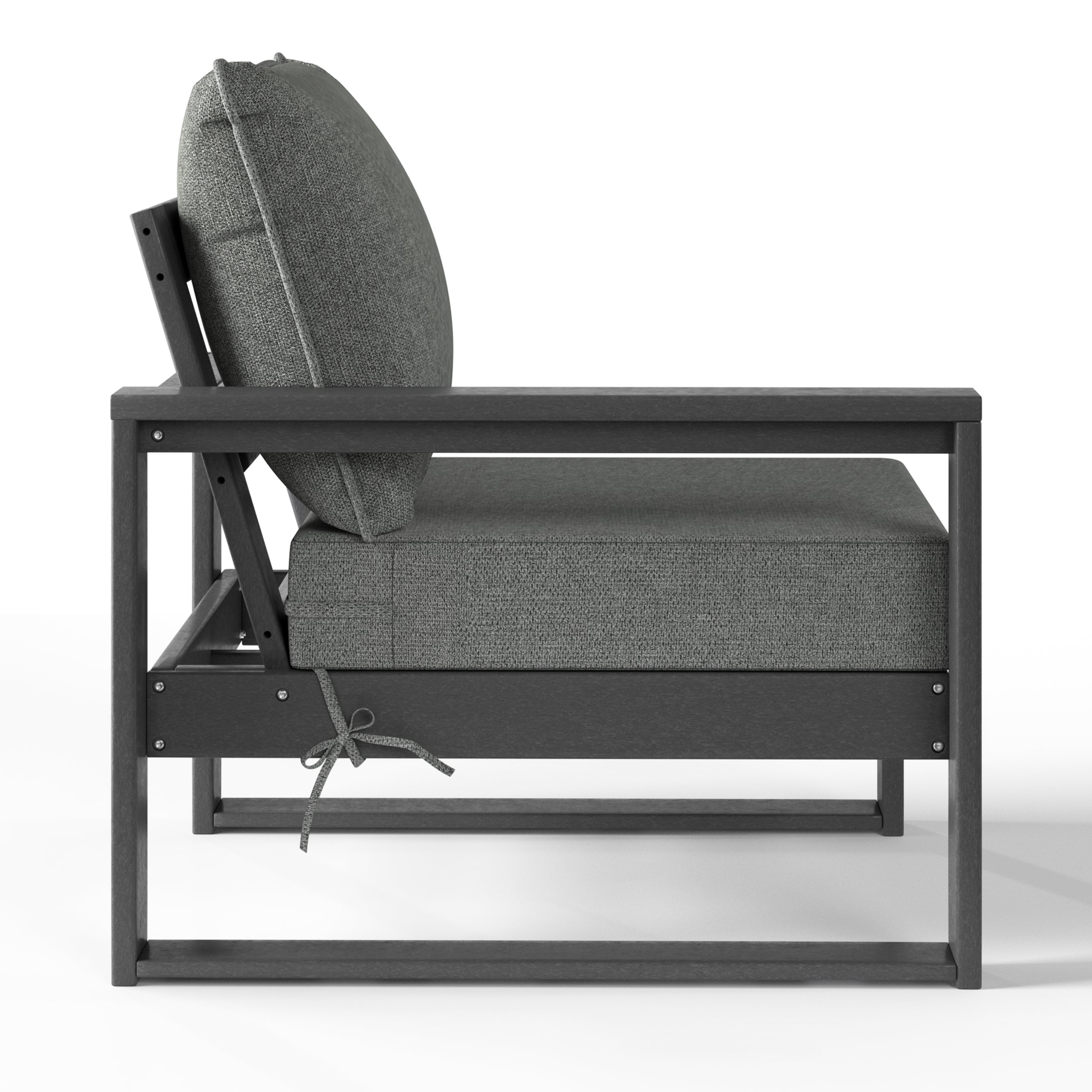 Signature All-Weather Outdoor Modular Patio Deep Seating Left Arm Chair (Left Arm Sectional Seat) Gray Gray Seahawk Designs Patio Chairs