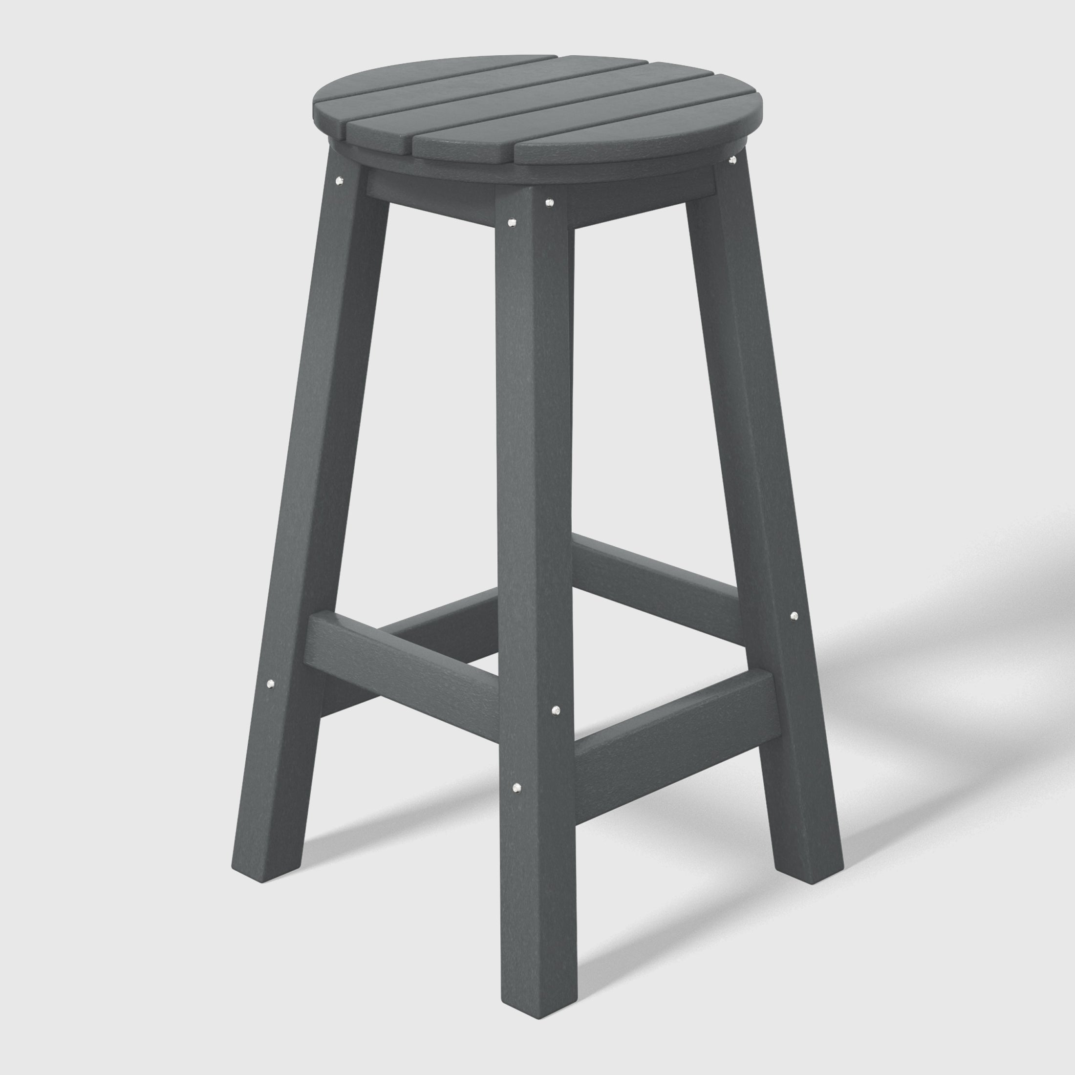 Stockholm All-Weather Outdoor Round Counter Stool (24" Height) Gray Seahawk Designs Patio Bar & Counter Stools