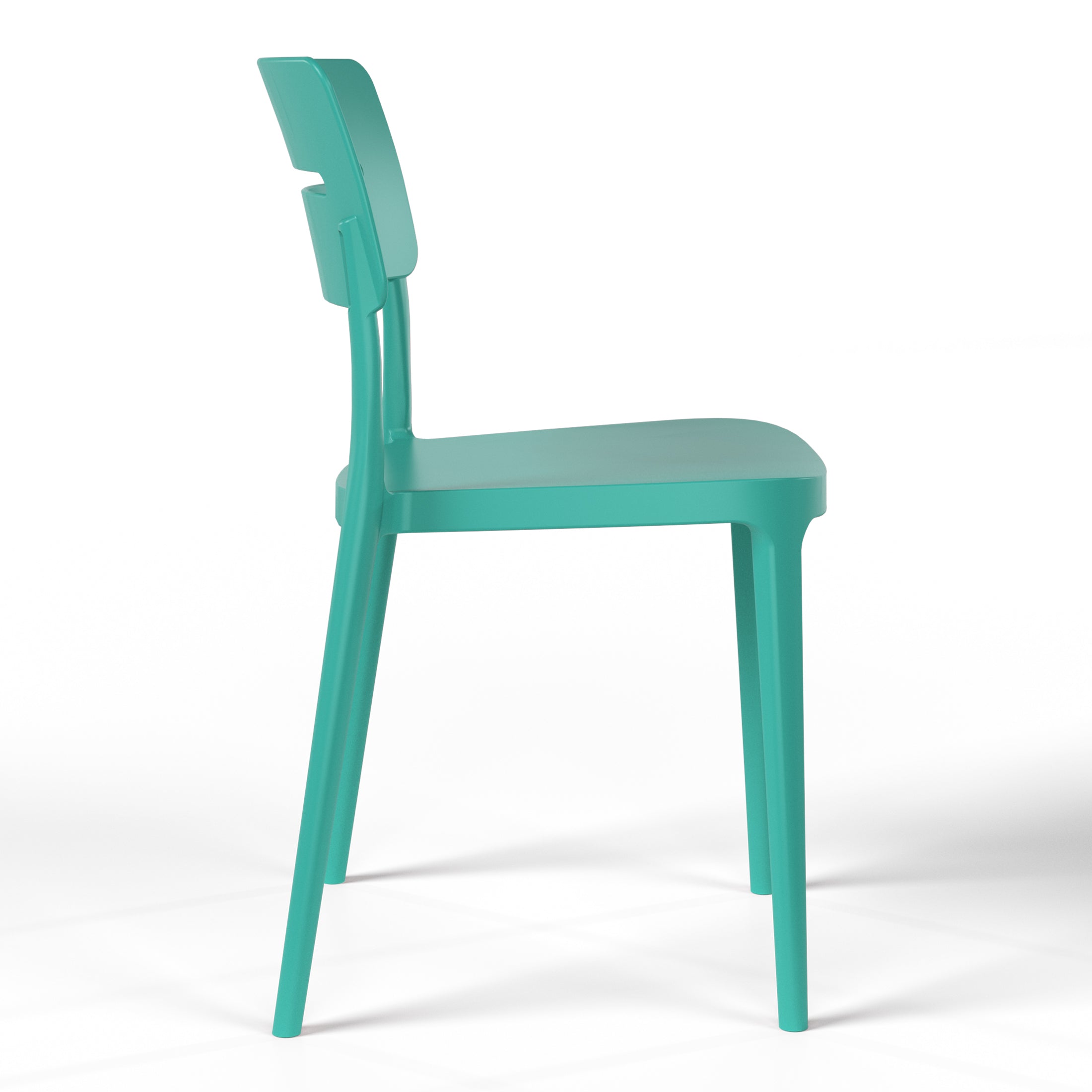 Polyform Stacking Dining Side Chair (Set of 2) Turquoise Seahawk Designs Patio Dining Chairs