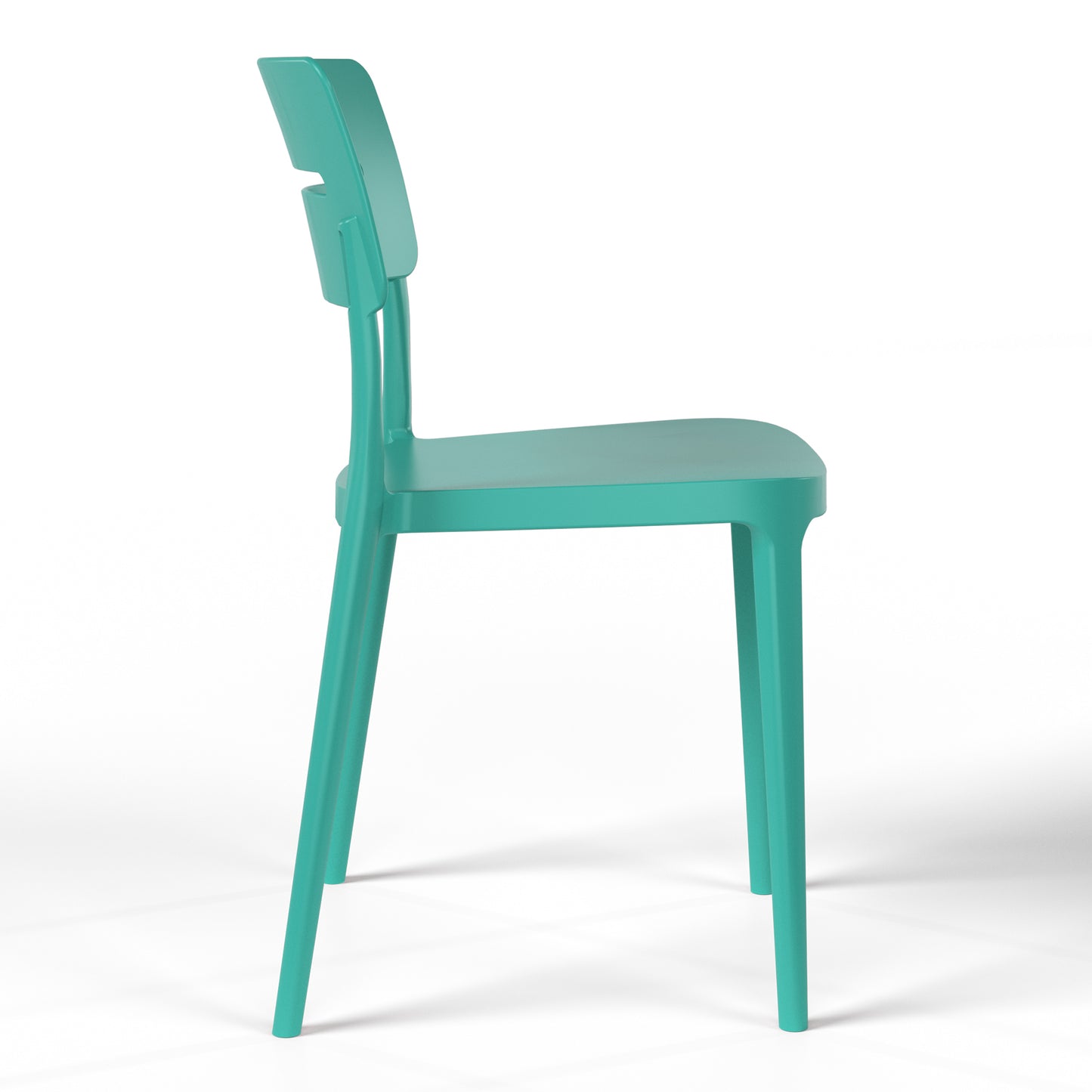 Polyform Stacking Dining Side Chair (Set of 2) Turquoise Seahawk Designs Patio Dining Chairs