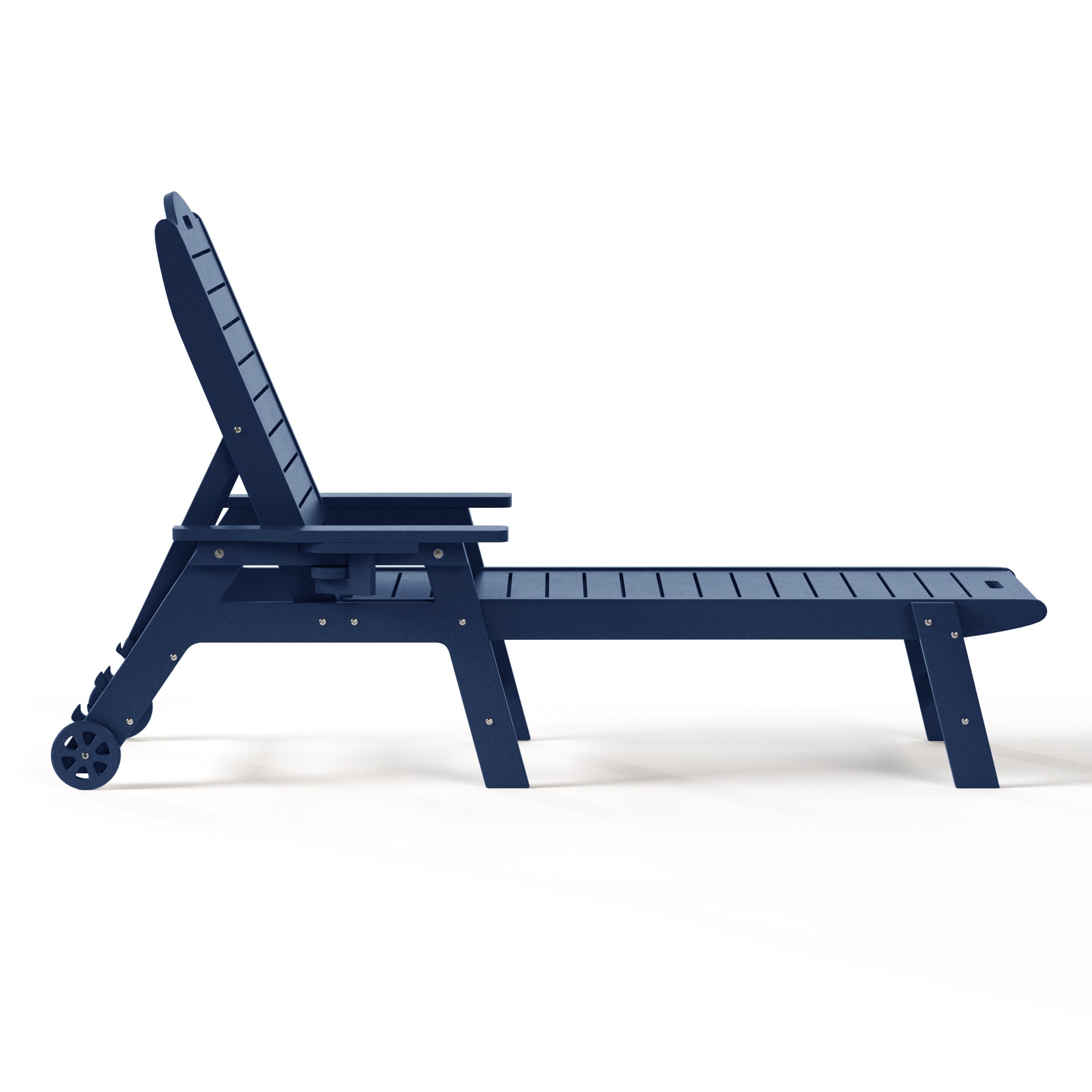 Santa Barbara Reclining Chaise Lounge with Cup Holder and Wheels Navy Blue Seahawk Designs Patio Chaise Lounges