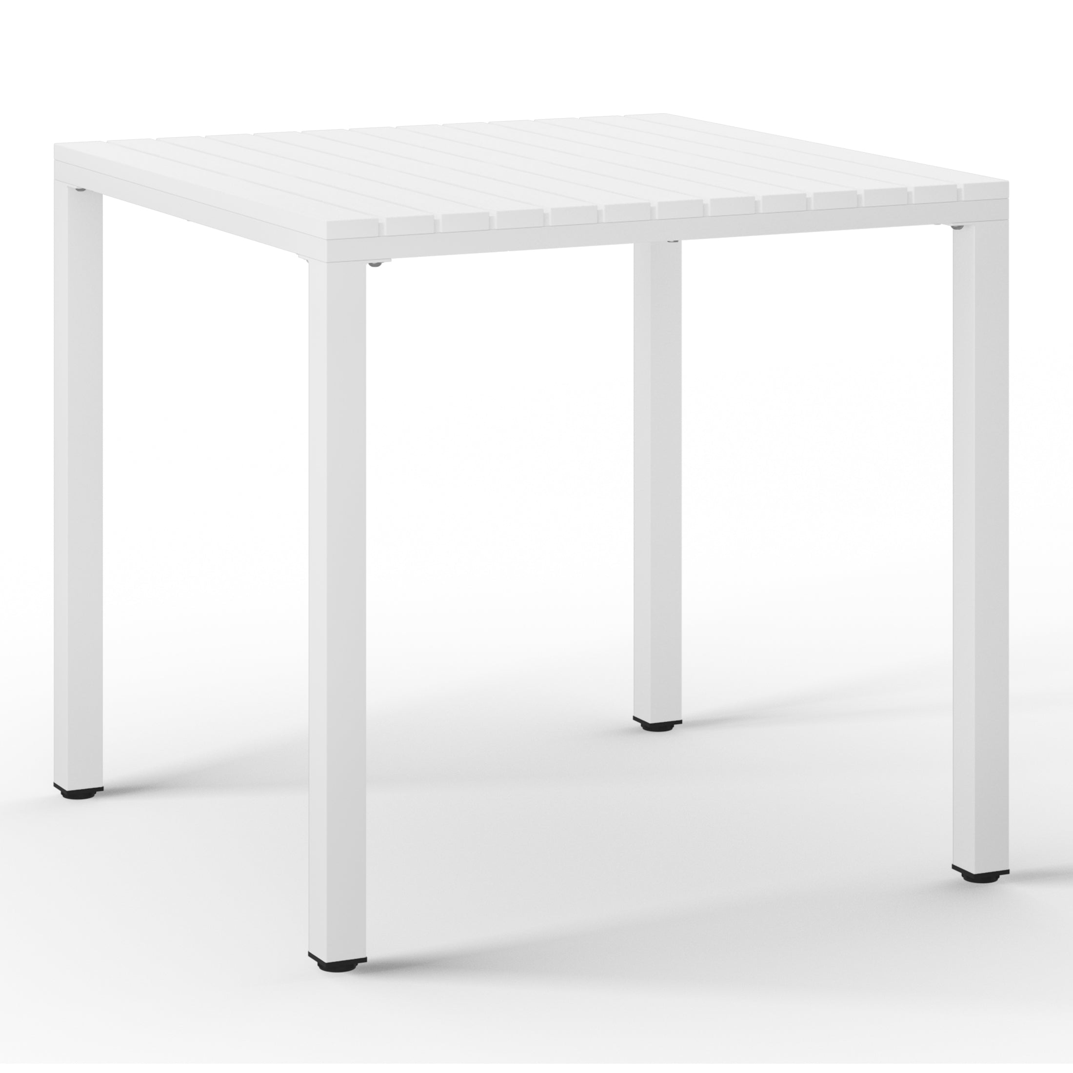 Polyform 31.5" Square Dining Table with Metal Frame White Seahawk Designs Patio Dining Tables