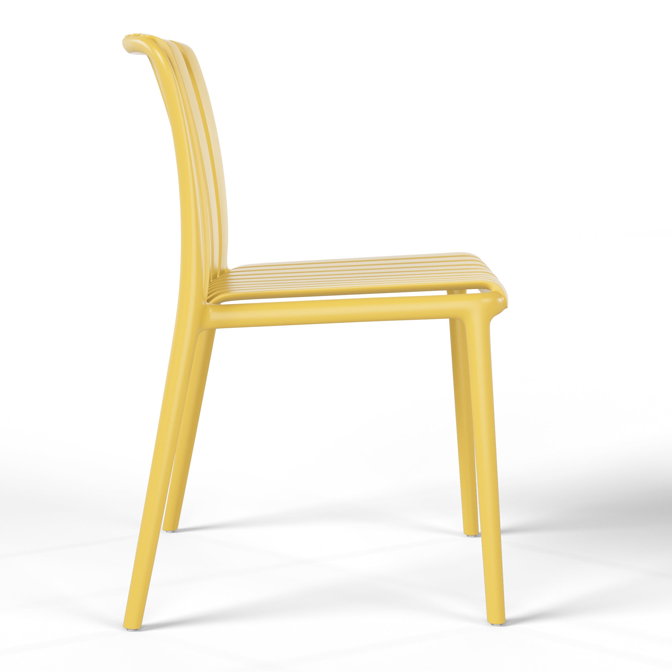 Polyform Stacking Dining Side Chair (Set of 2) Yellow Seahawk Designs Patio Dining Chairs