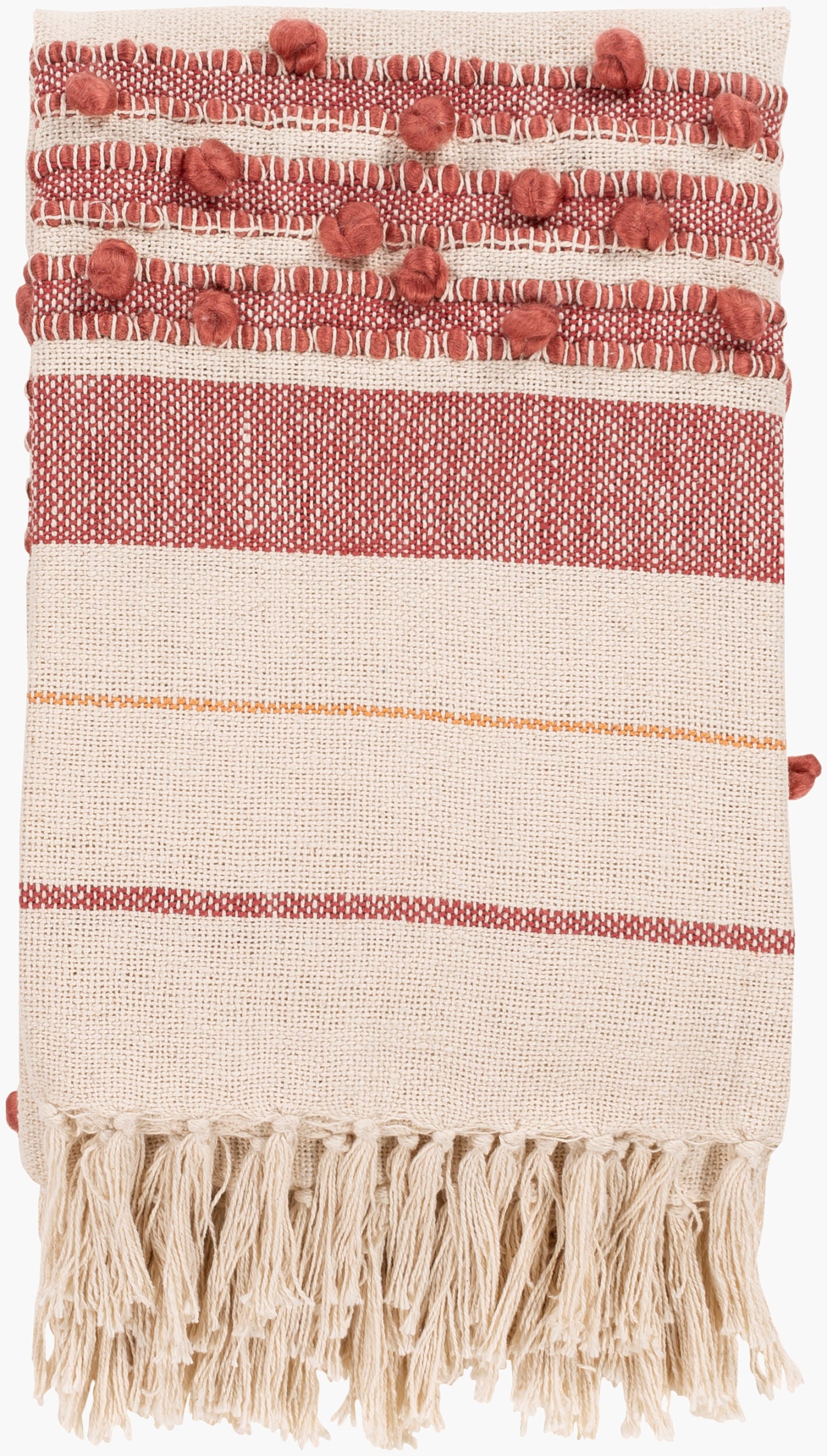 Yemaya Throw — Beige/Burgandy
