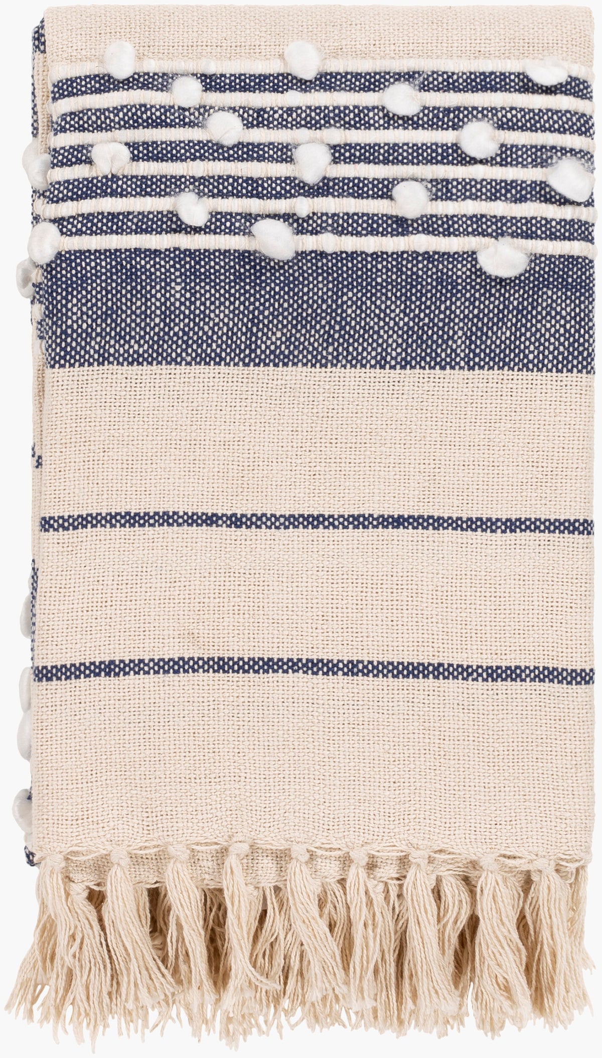 Yemaya Throw — Beige/Dark Blue