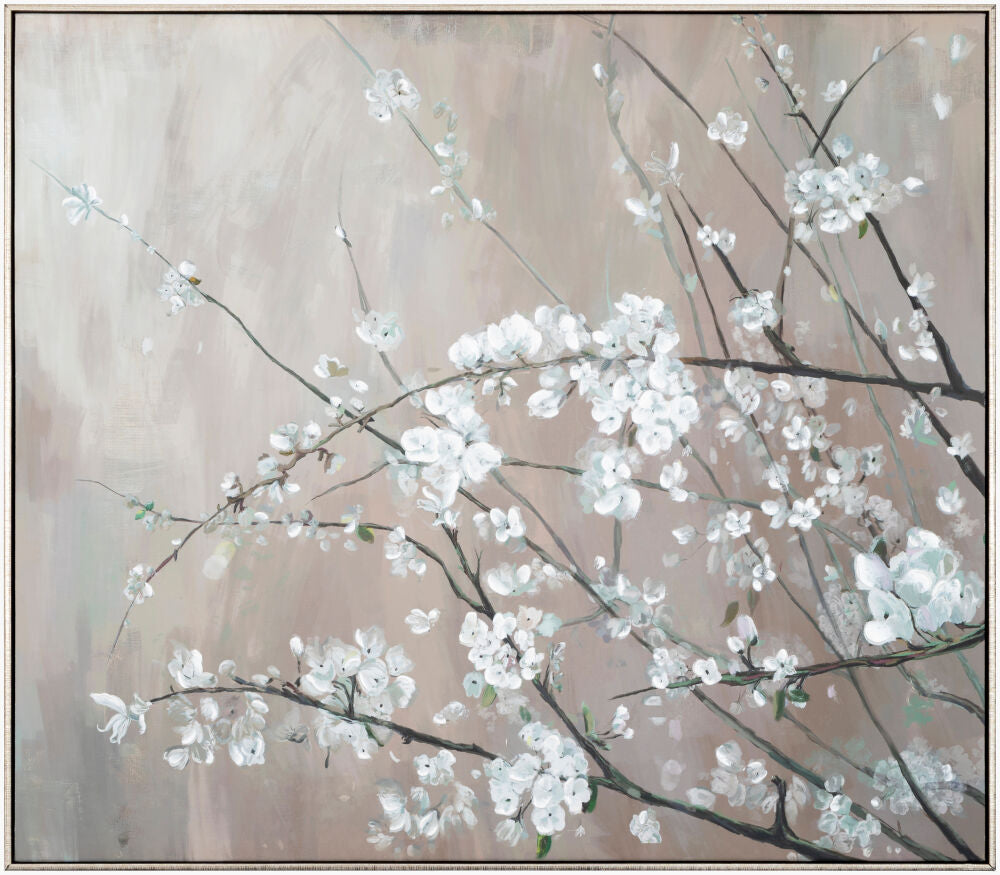 Yoshino Framed Art — Champagne/White