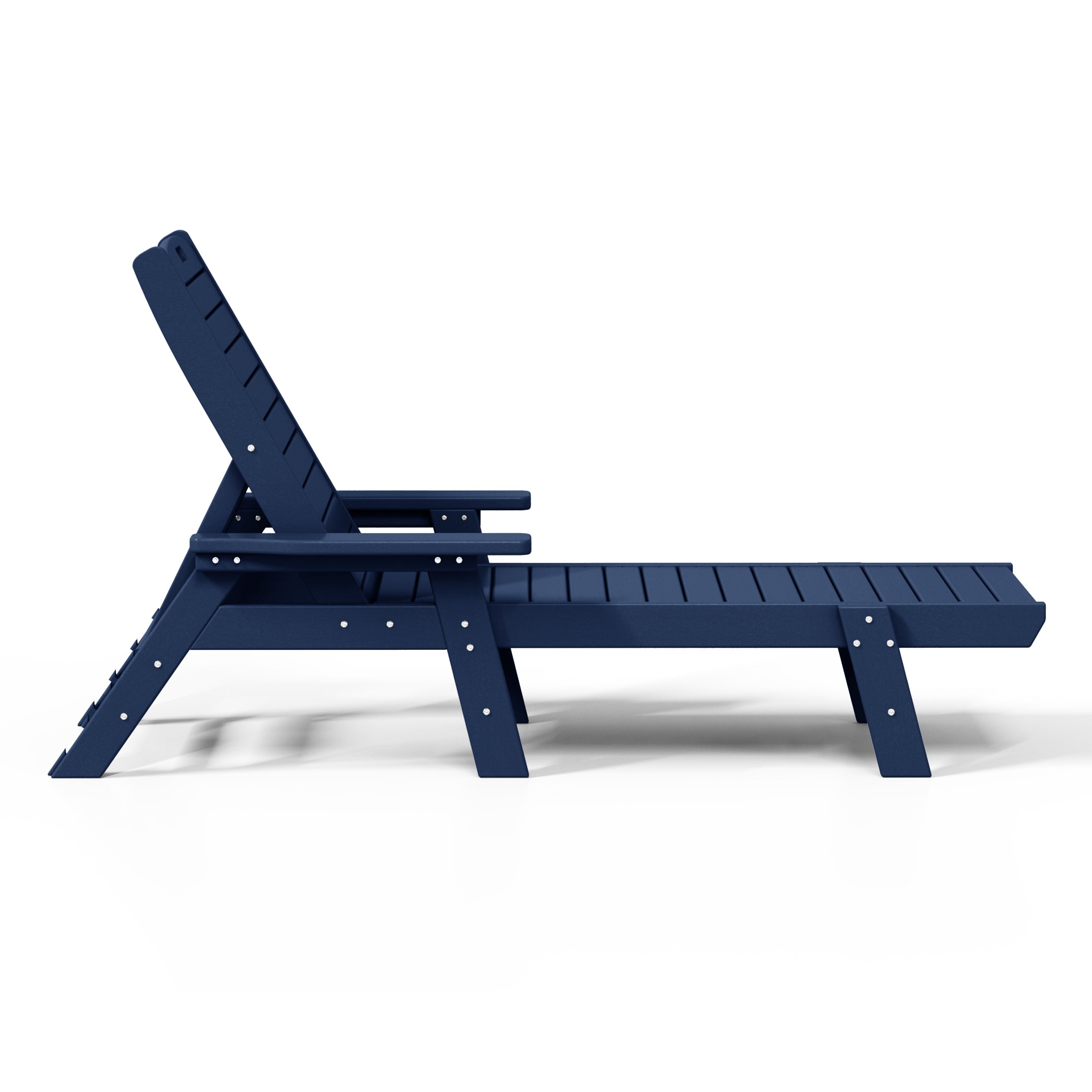 Santa Monica All-Weather Outdoor Reclining Sun Lounger with Arm Rests Navy Blue Seahawk Designs Patio Chaise Lounges