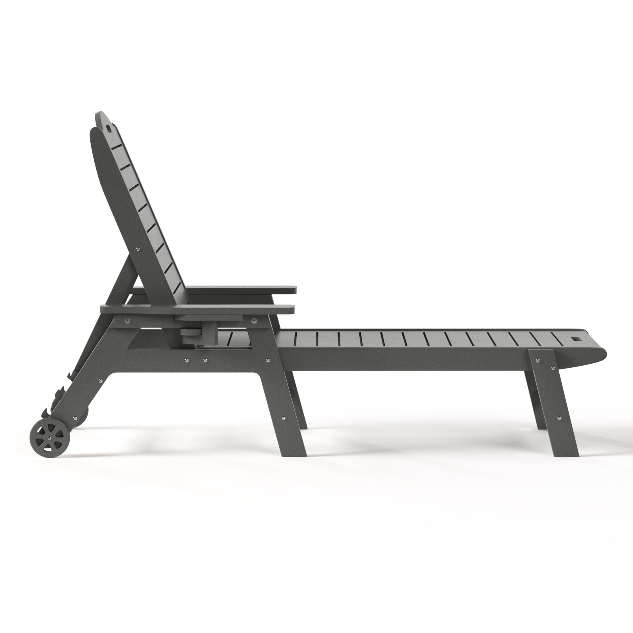 Santa Barbara Reclining Chaise Lounge with Cup Holder and Wheels Gray Seahawk Designs Patio Chaise Lounges