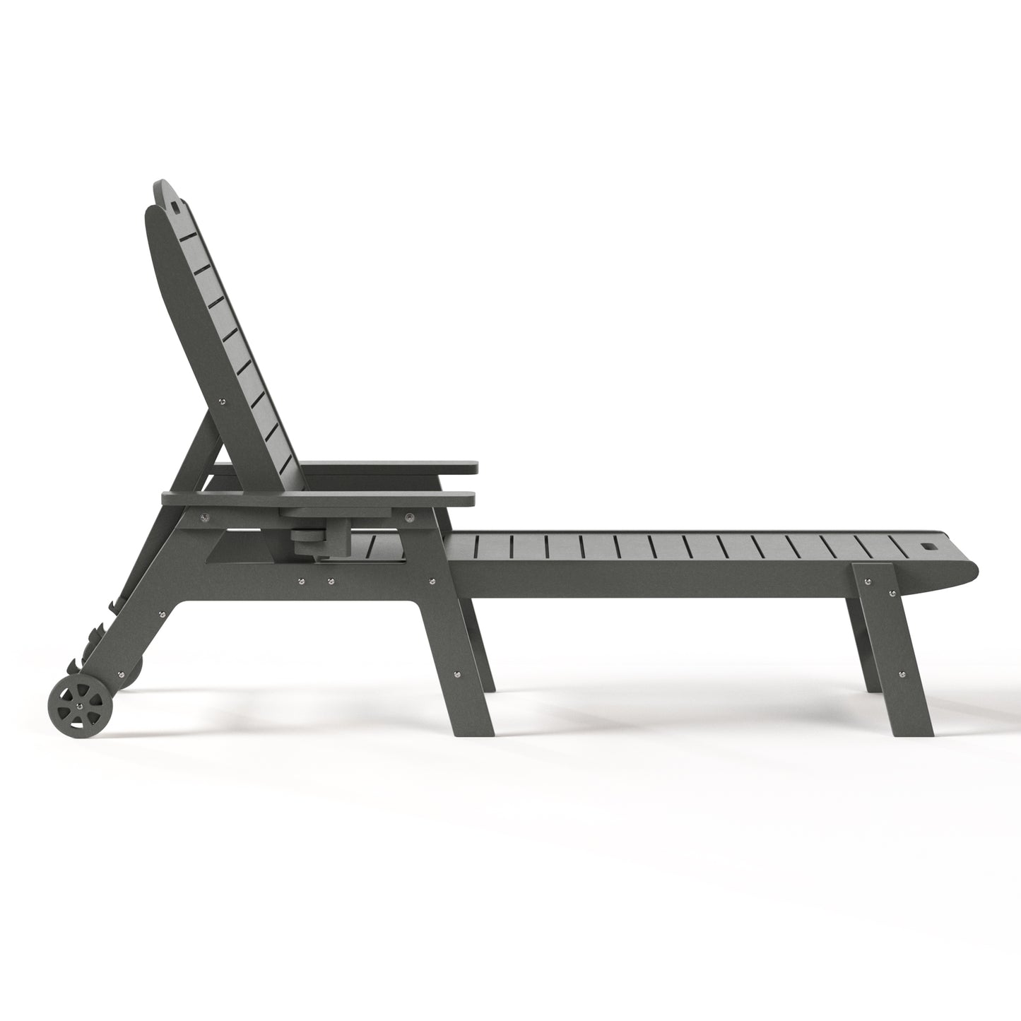 Santa Barbara Reclining Chaise Lounge with Cup Holder and Wheels Gray Seahawk Designs Patio Chaise Lounges