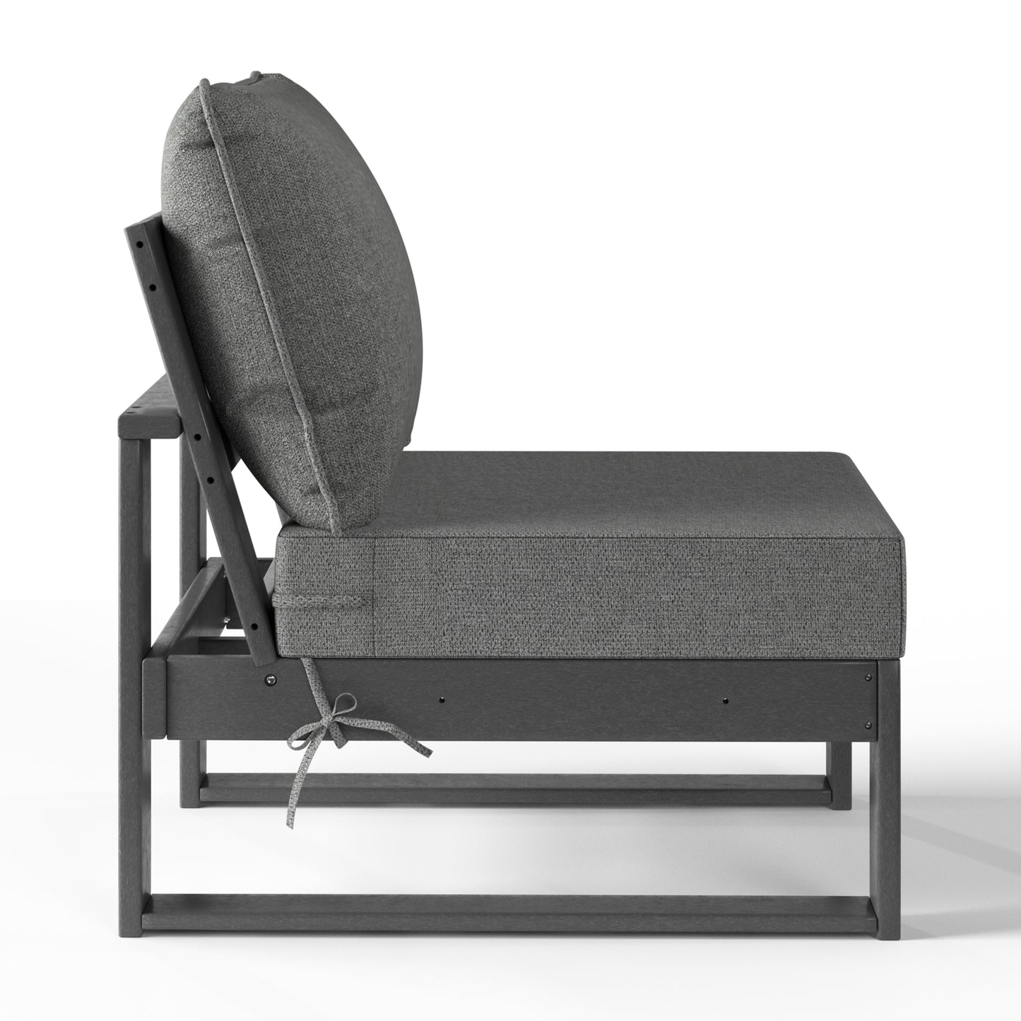 Signature All-Weather Outdoor Modular Deep Seating Cushioned Side Chair (Center Sectional Seat) Gray Gray Seahawk Designs Patio Chairs