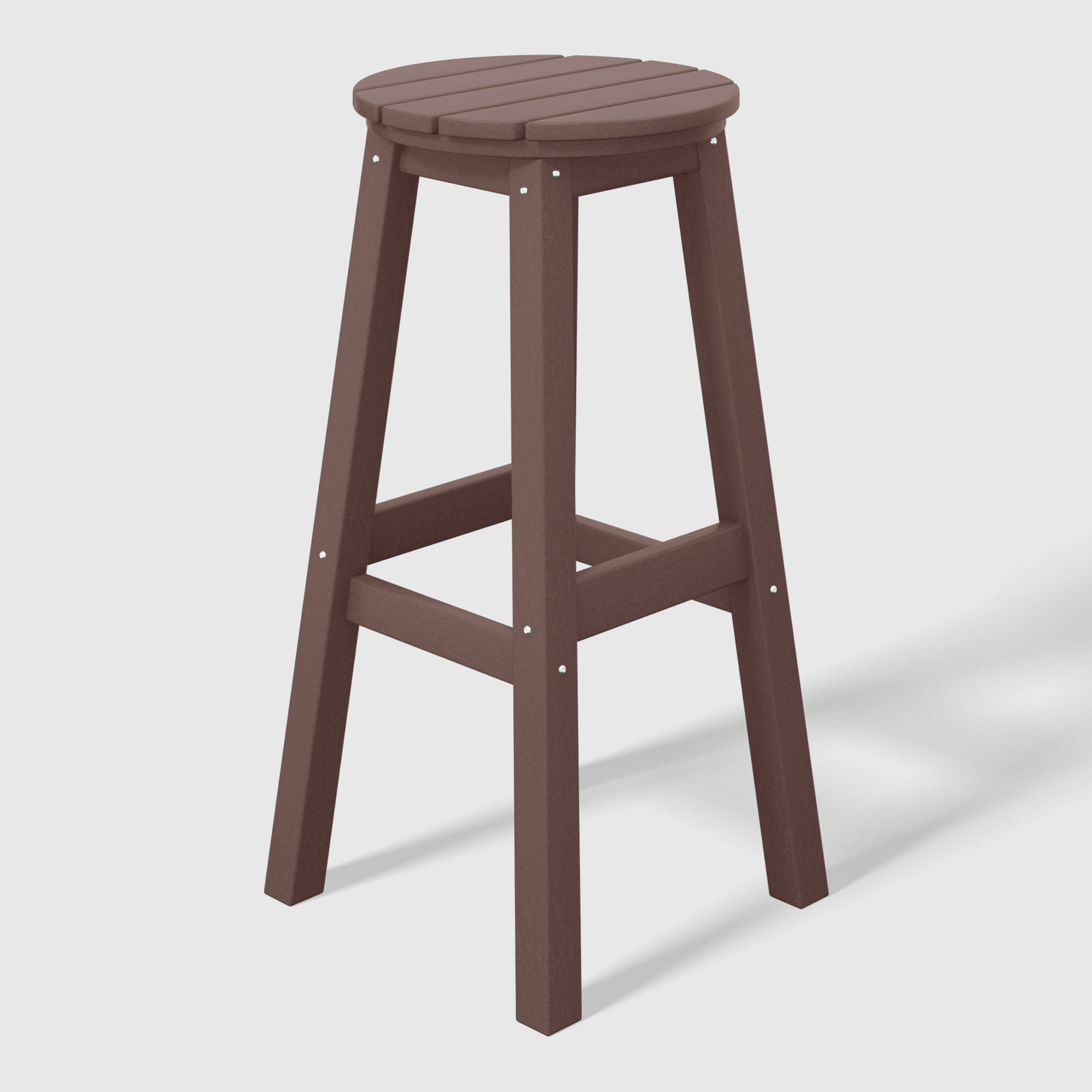 Stockholm All-Weather Outdoor Round Bar Stool (29" Height) Dark Brown Seahawk Designs Patio Bar & Counter Stools