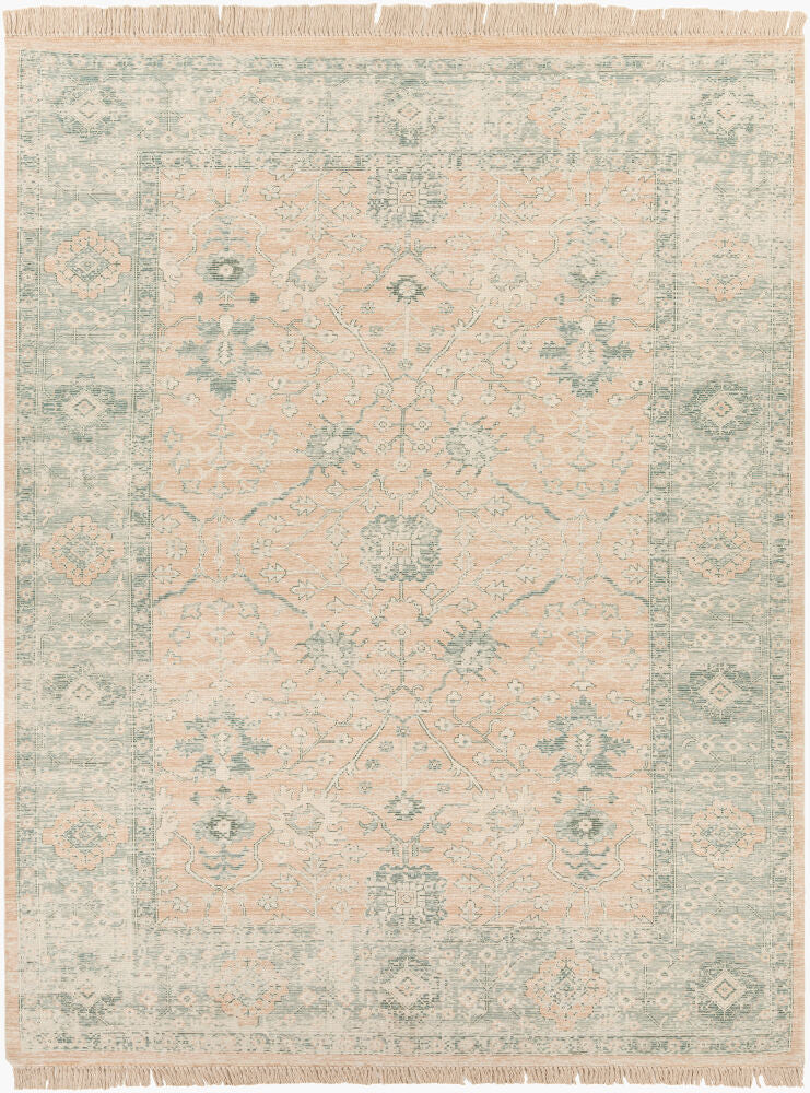 Zainab Handmade Rug — Camel/Dark Green