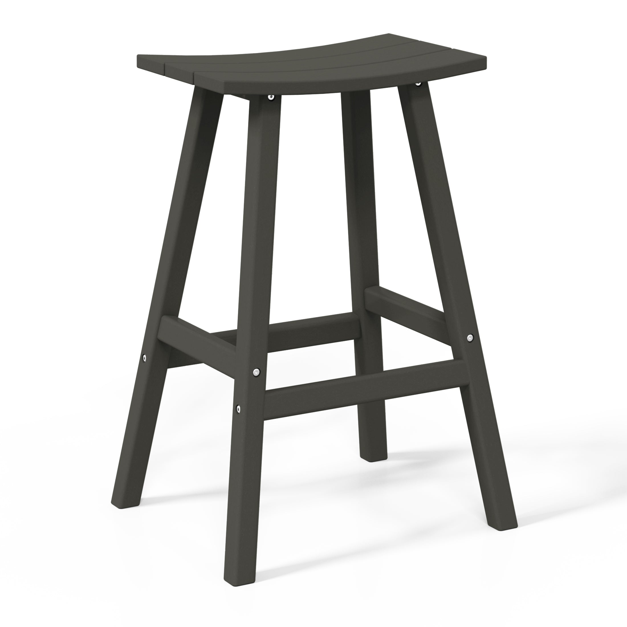 Stockholm All-Weather Outdoor Saddle Bar Stool (29" Height) Gray Seahawk Designs Patio Bar & Counter Stools
