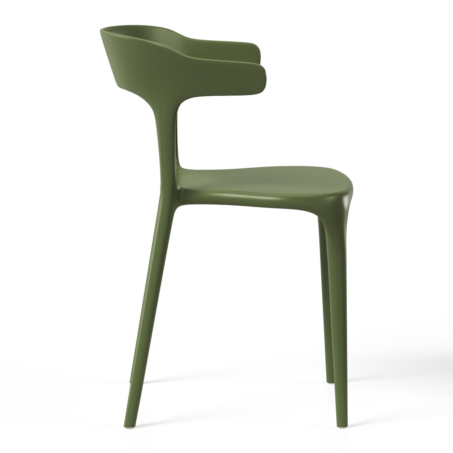 Polyform Stacking Dining Side Chair (Set of 2) Olive Green Seahawk Designs Patio Dining Chairs