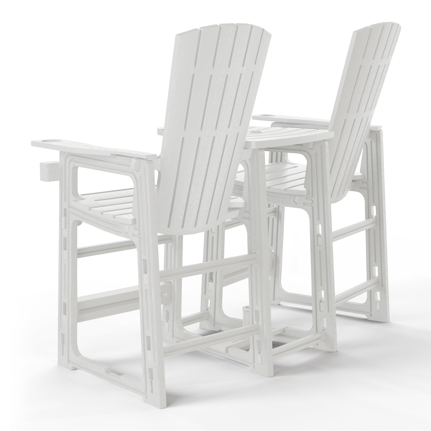 Snap’n Lock Adirondack Balcony Two-Chair Set with Connecting Wedge Table (No Tools or Hardware Required) Seahawk Designs Patio Chairs