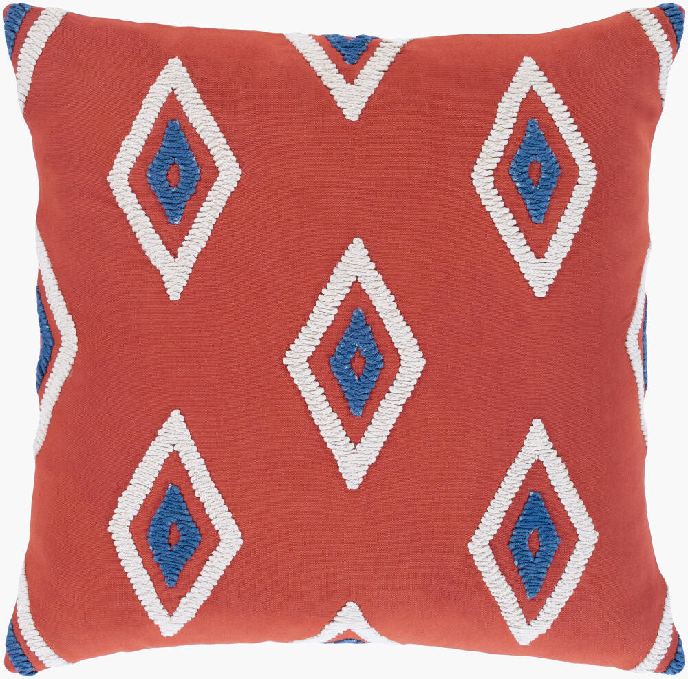 Zulu Accent Pillow — Beige/Blue