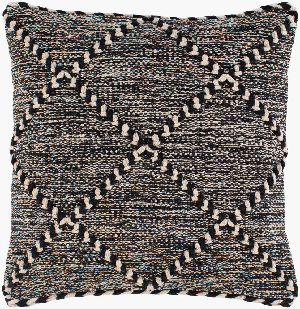 Zanafi Accent Pillow — Black/Wheat