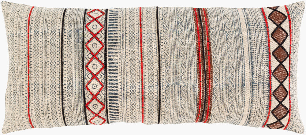 Zoya Lumbar Pillow — Beige/Black