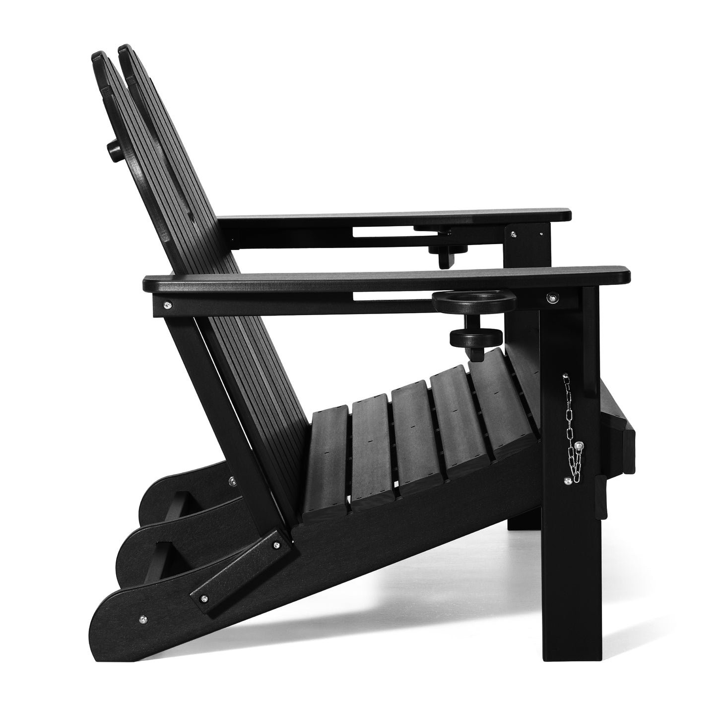 Magnolia Adirondack 49" Folding Bench Black Seahawk Designs Patio Benches