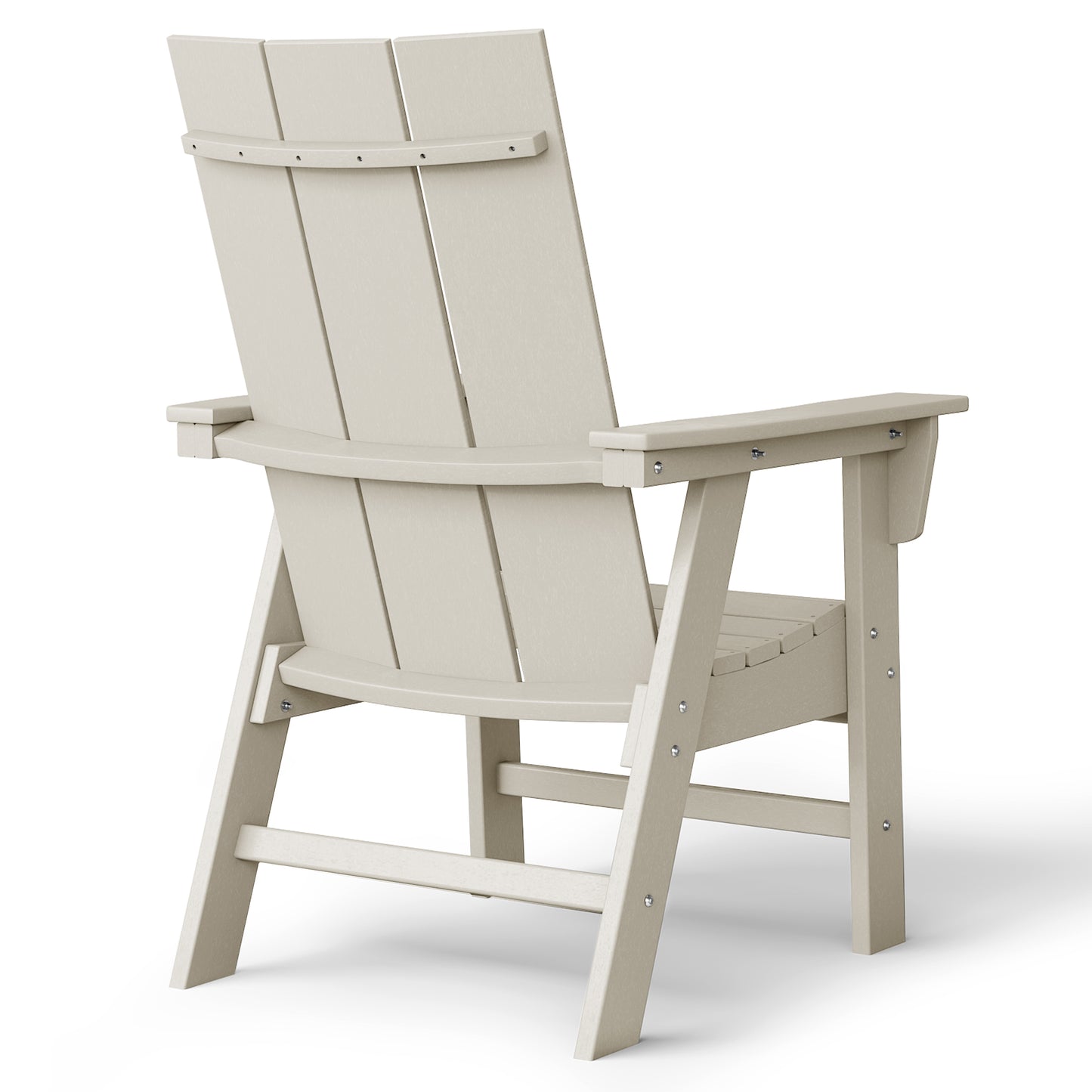 Malibu Modern All-Weather Outdoor Contoured Adirondack Dining Chair Sand Seahawk Designs Patio Dining Chairs