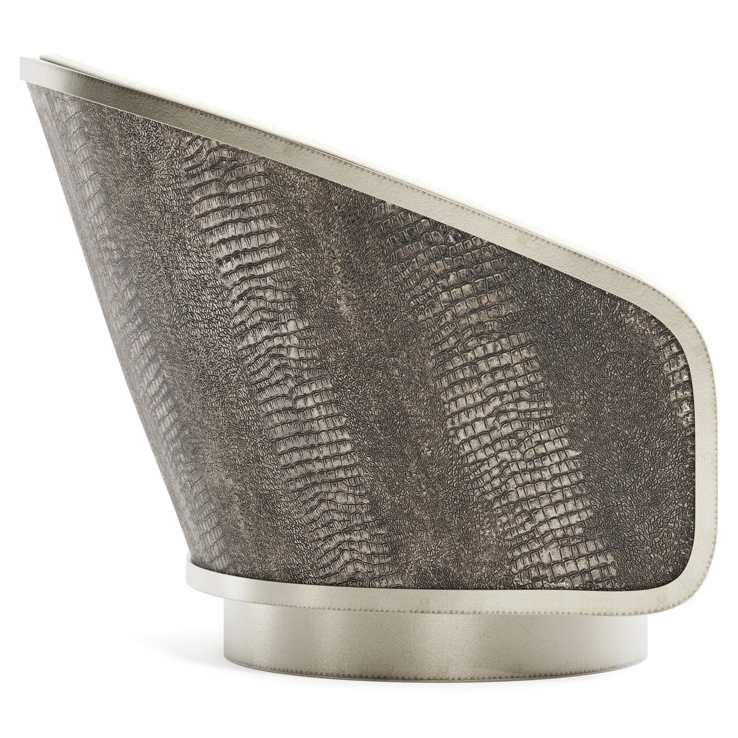 Chaise pivotante en cuir Miles