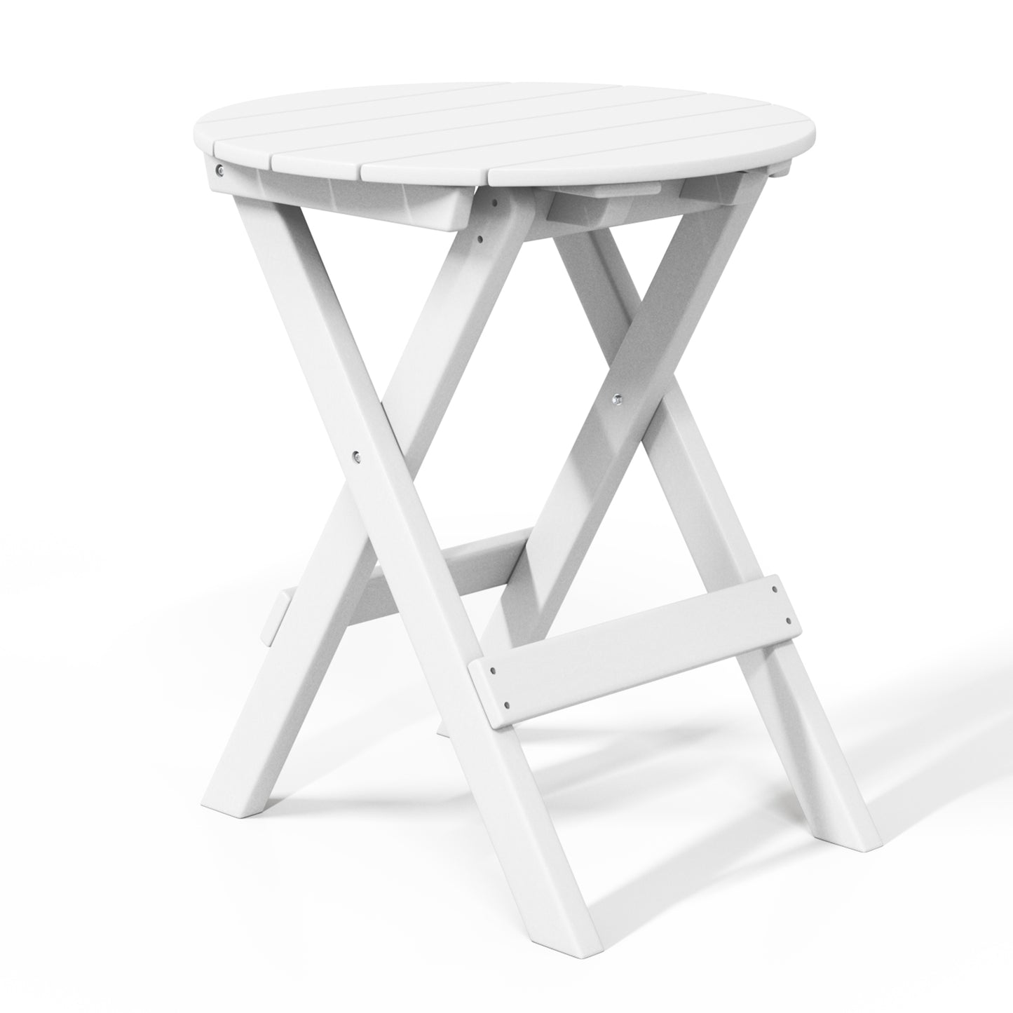 Tuscany All-Weather Outdoor Patio Round Folding Dining Table (24" Top) White Seahawk Designs Patio Dining Tables